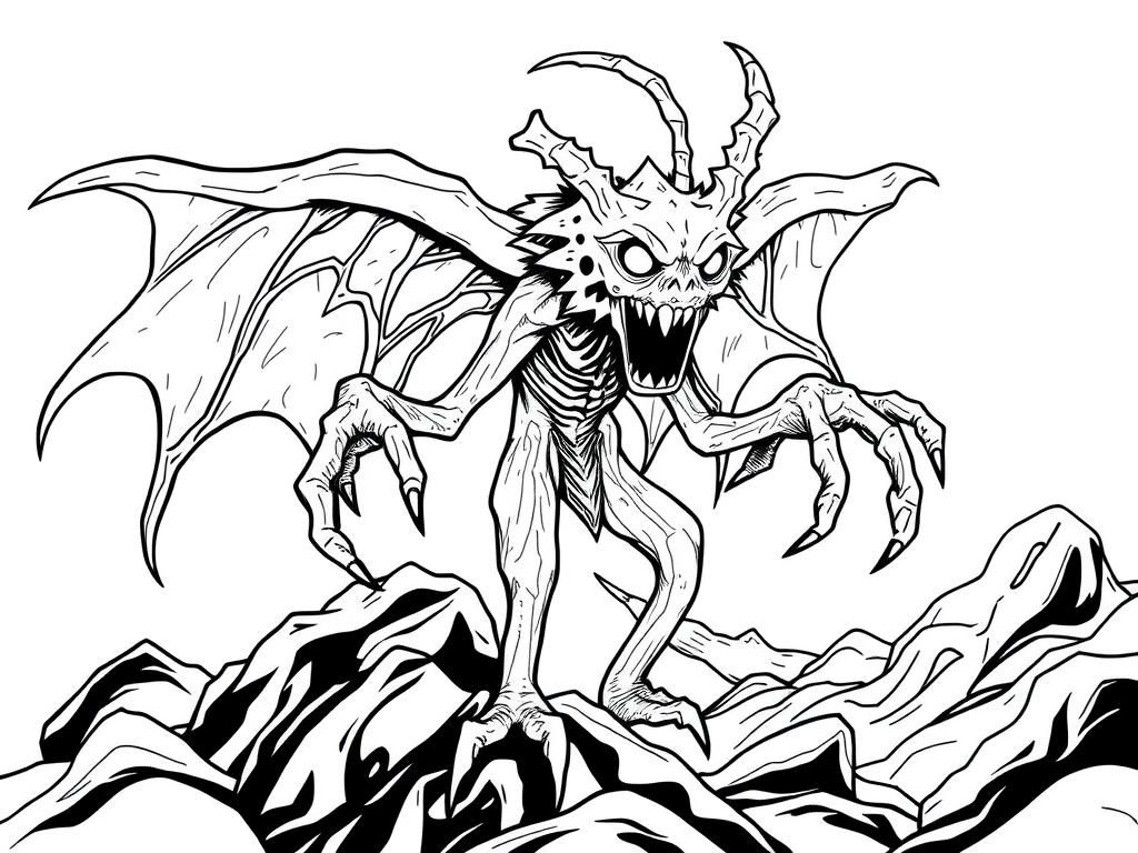 Demon Coloring Page For Kids - Free Printable Coloring Page pertaining to Printable Friendly Demons Cartoon Graphics