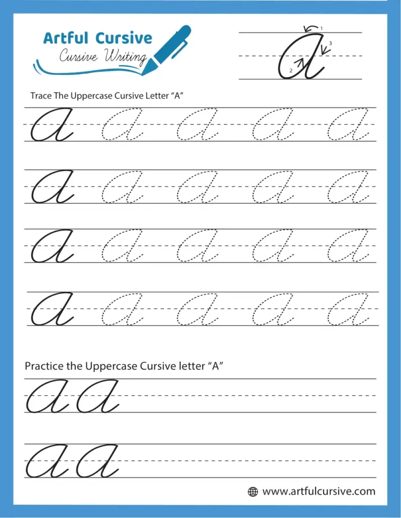 Download Free Printable Cursive Writing Worksheets - Artful Cursive for Free Printable Cursive Handwriting Sheets