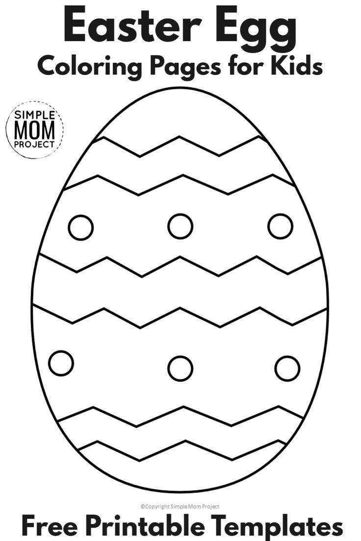 Easter Egg Coloring Pages For Kids With Free Printable Templates intended for Free Easter Egg Template Printable