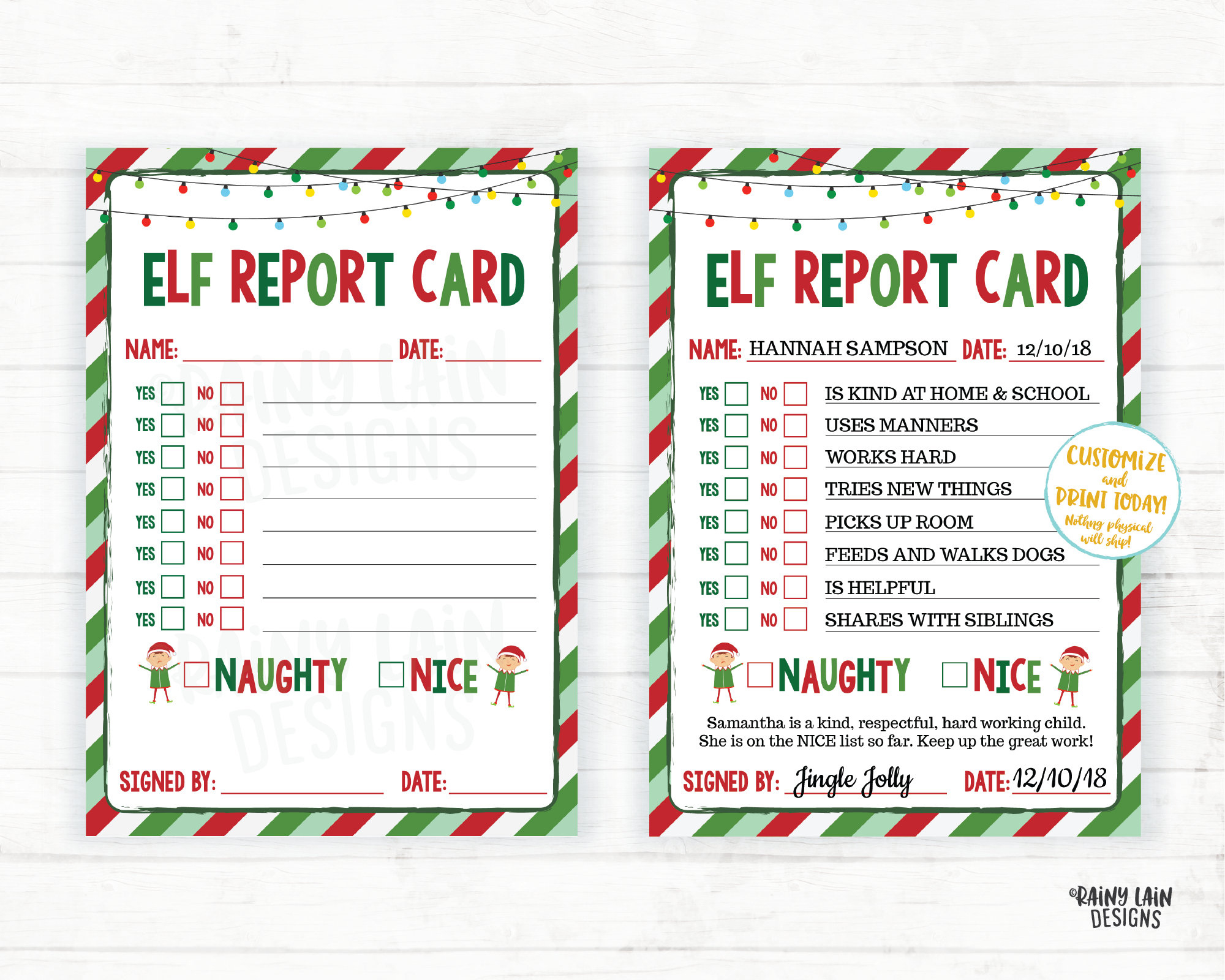 Editable Elf Report Card Printable Elf Report Official North Pole regarding Printable Free Elf on the Shelf Behavior Report