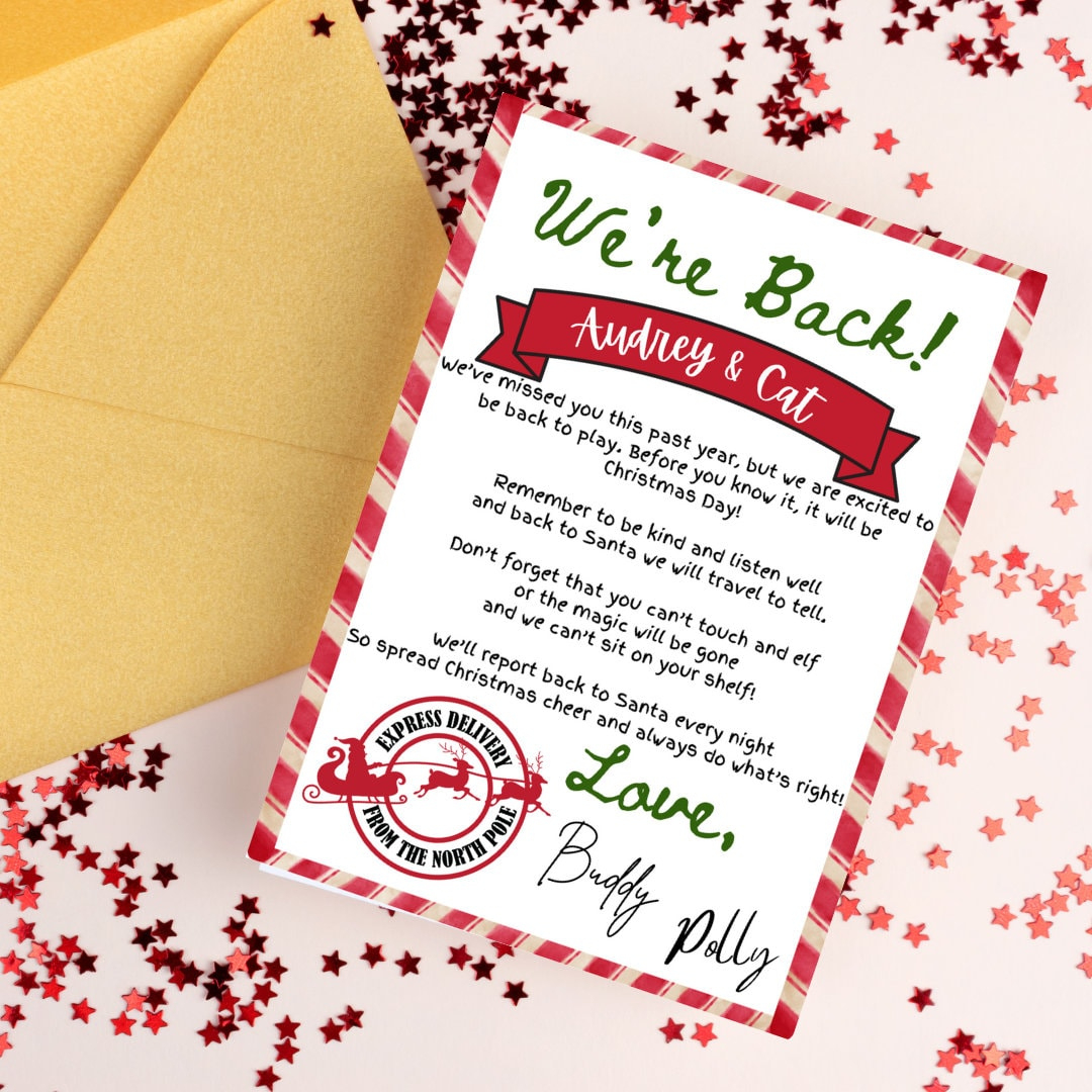 Editable Elf Welcome Back Letter We'Re Back Note Digital in We'Re Back Elf Letter Printable