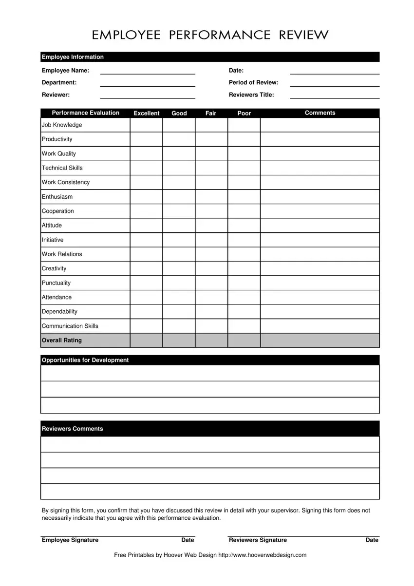 Employee Evaluation Form ≡ Fill Out Printable Pdf inside Employee Evaluation Forms Free Printable