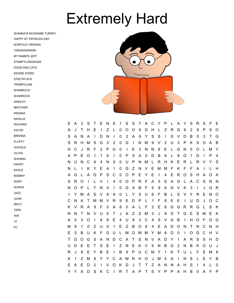 Extremely Hard Word Search - Wordmint for Hard Word Search Puzzles Printable