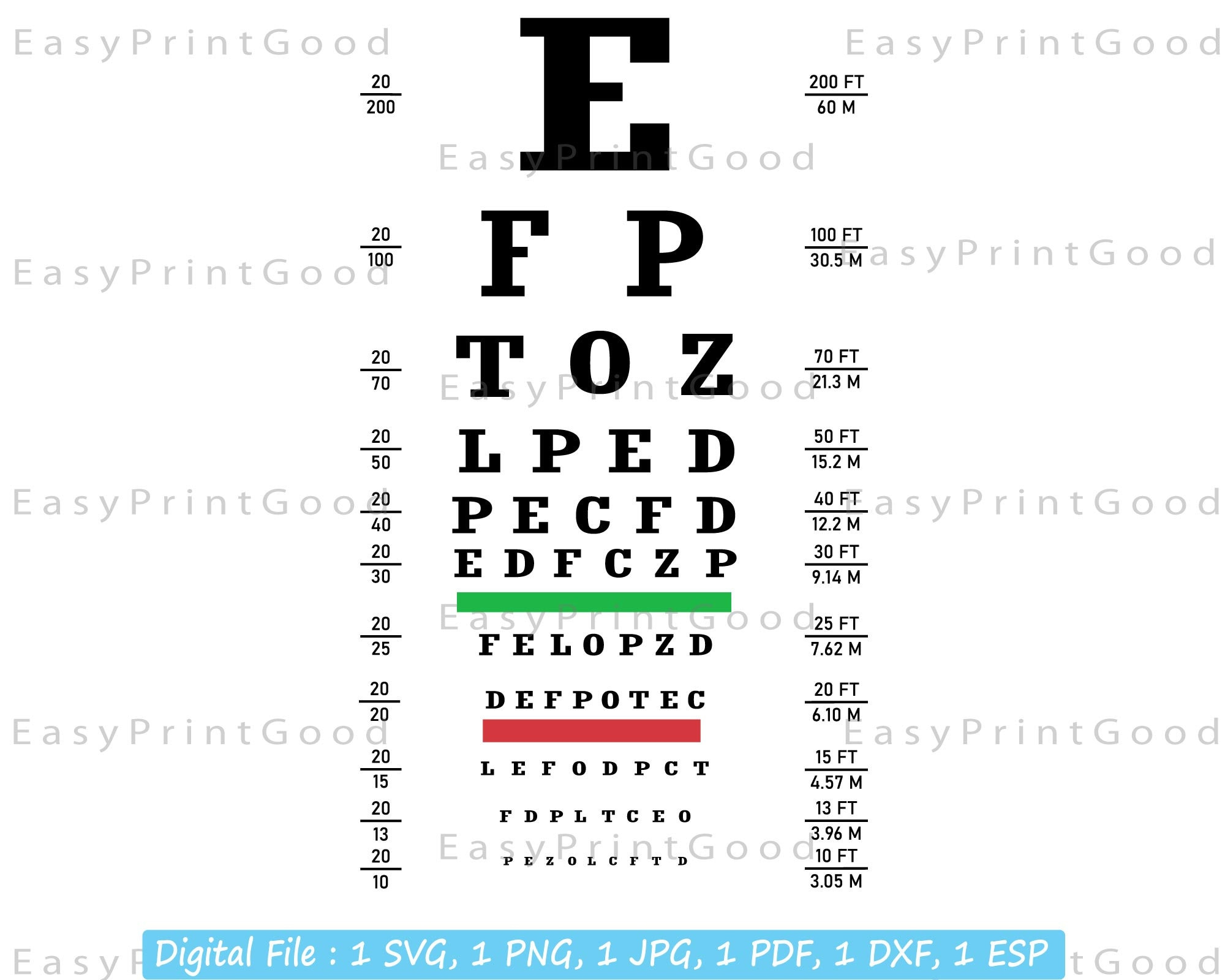 Eye Chart Svg: Vision Test Clipart, Medical Clinic Decor (Digital regarding Printable California Dmv Eye Chart