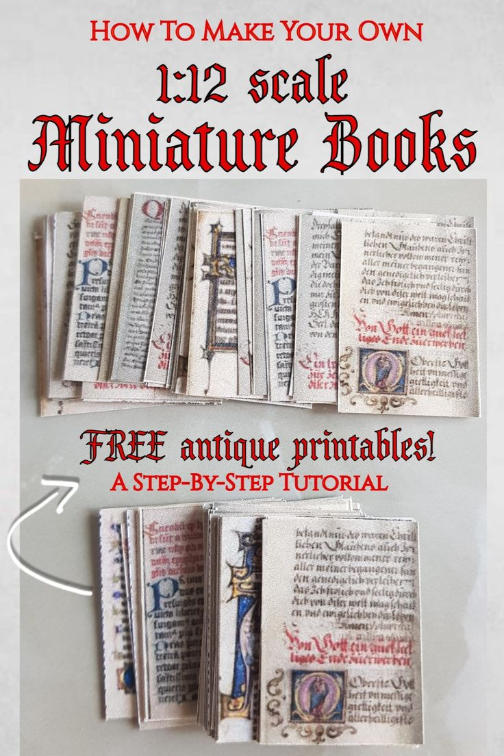 📚 Diy Antique Mini Books In 1:12 Scale - With Free Printables And within Free 1-12 Scale Printables Books