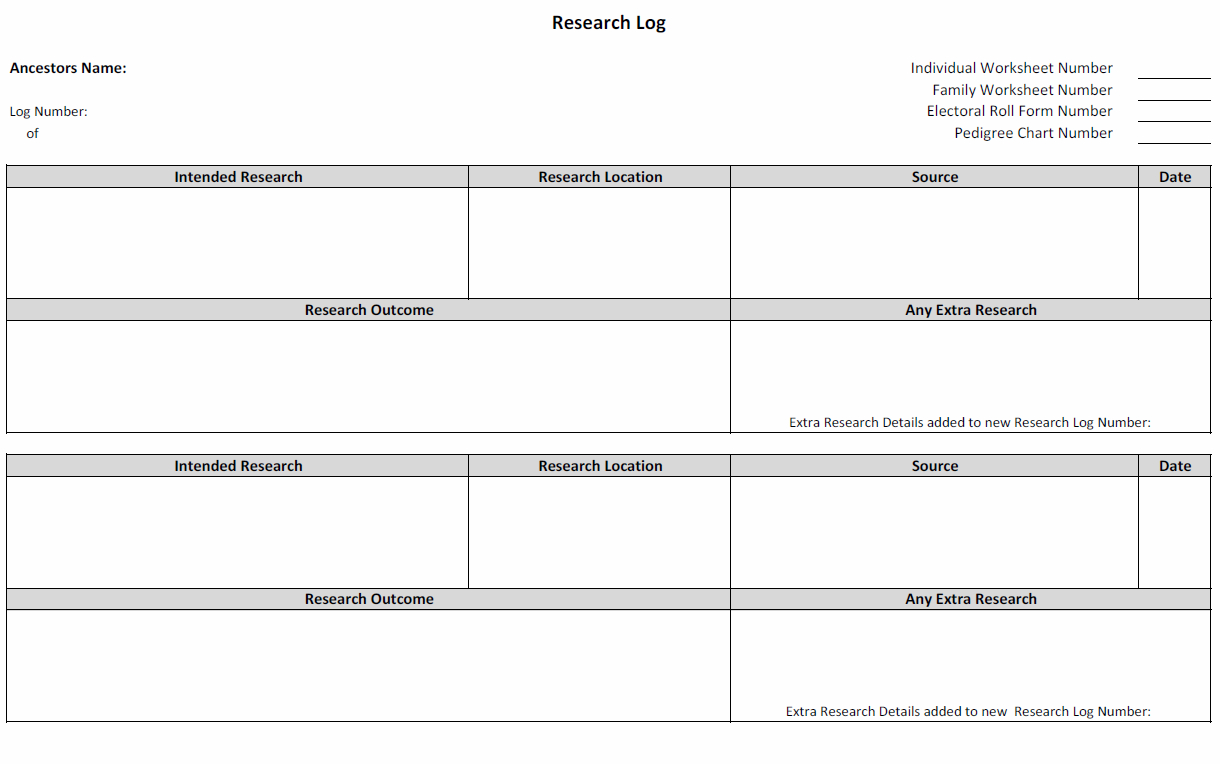 Family History Forms And Charts - Worksheets Library intended for Genealogy Forms Free Printable Genealogy Research Log