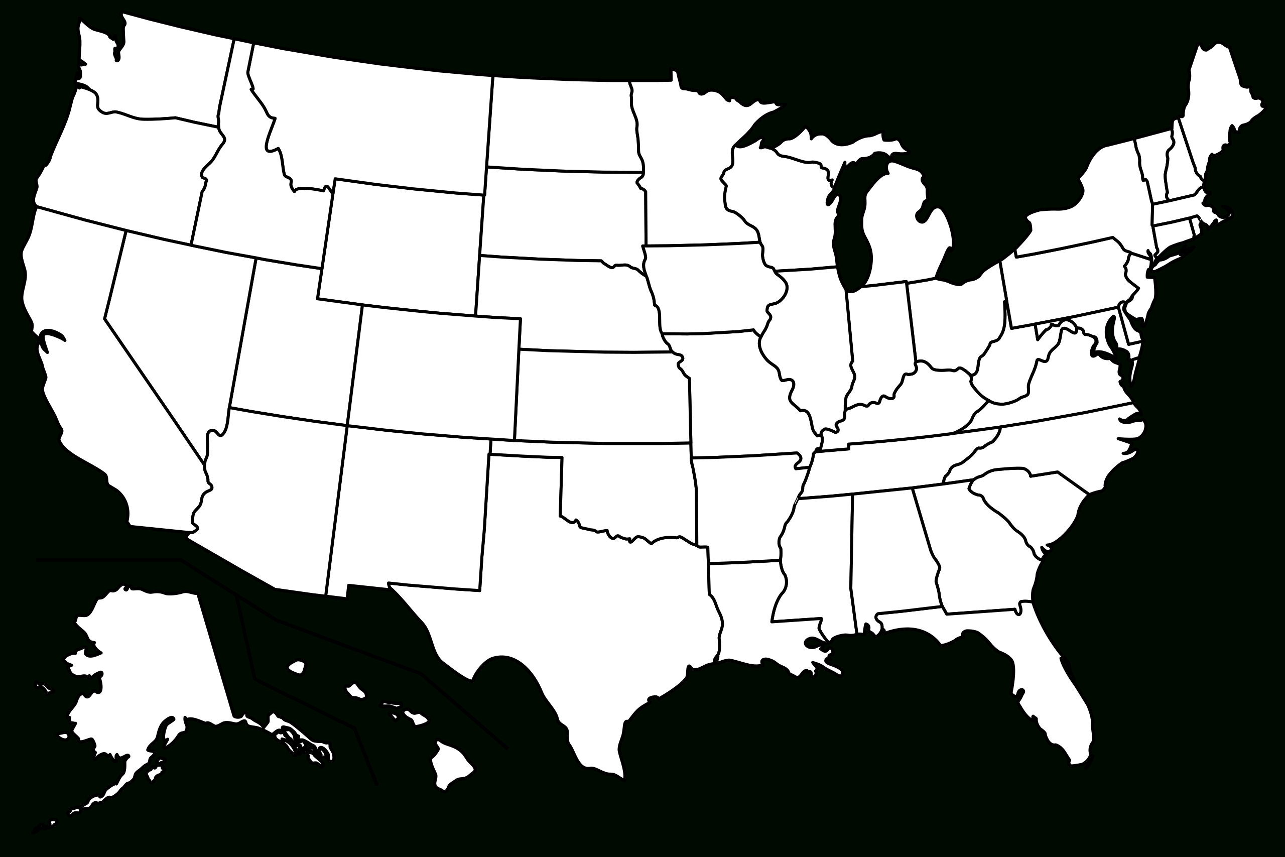 File:blank Us Map Borders.svg - Wikimedia Commons throughout Blank Map Of The Usa Printable