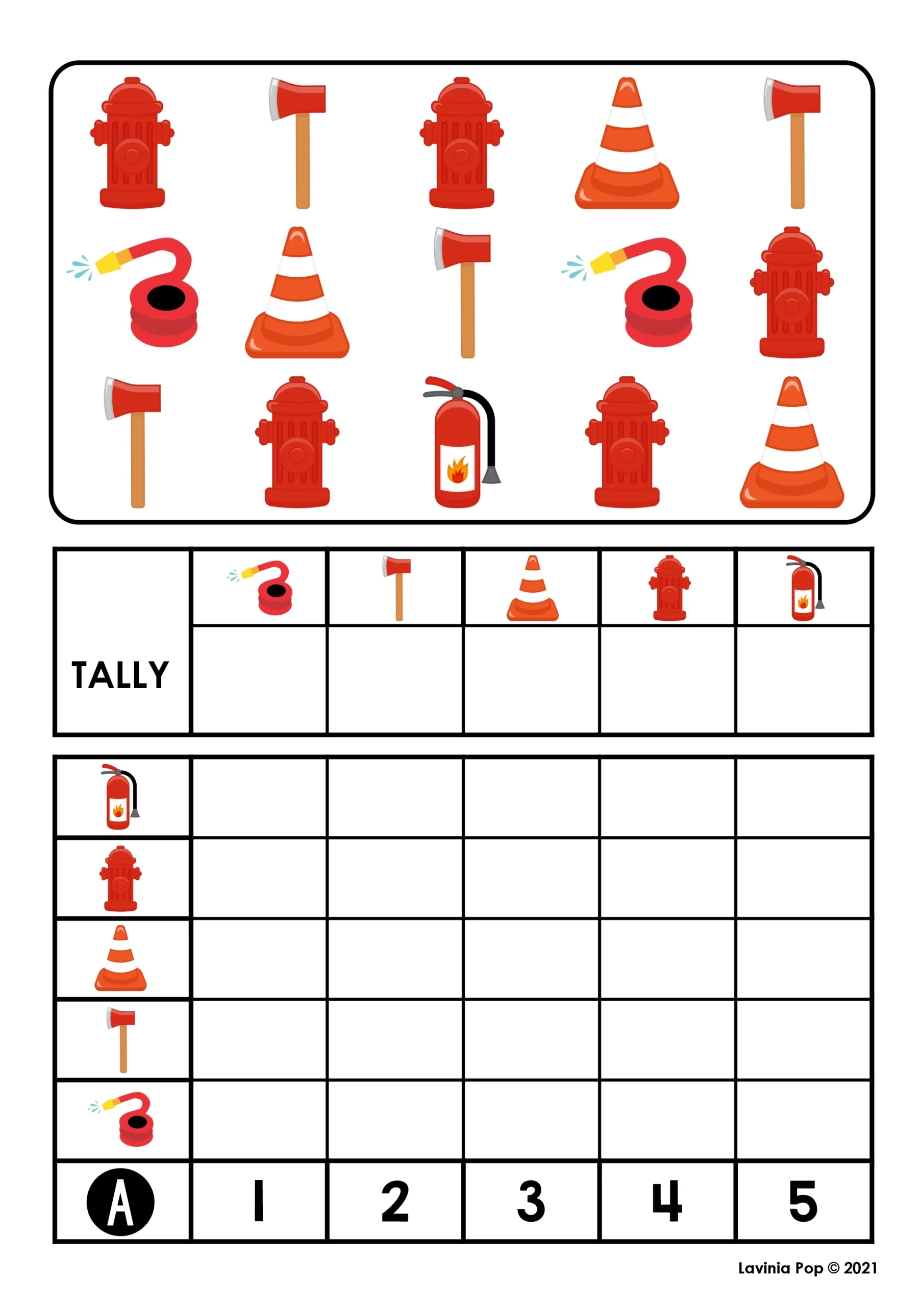 Firefighter Count And Graph Activity inside Printable Firefighter Activities For Preschoolers