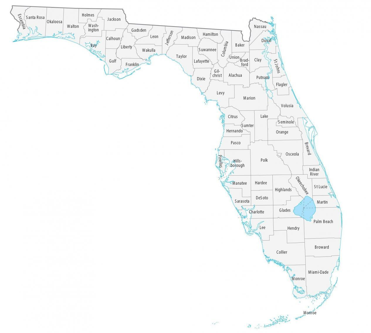 Florida County Map - Gis Geography inside Map Of Florida By County Printable
