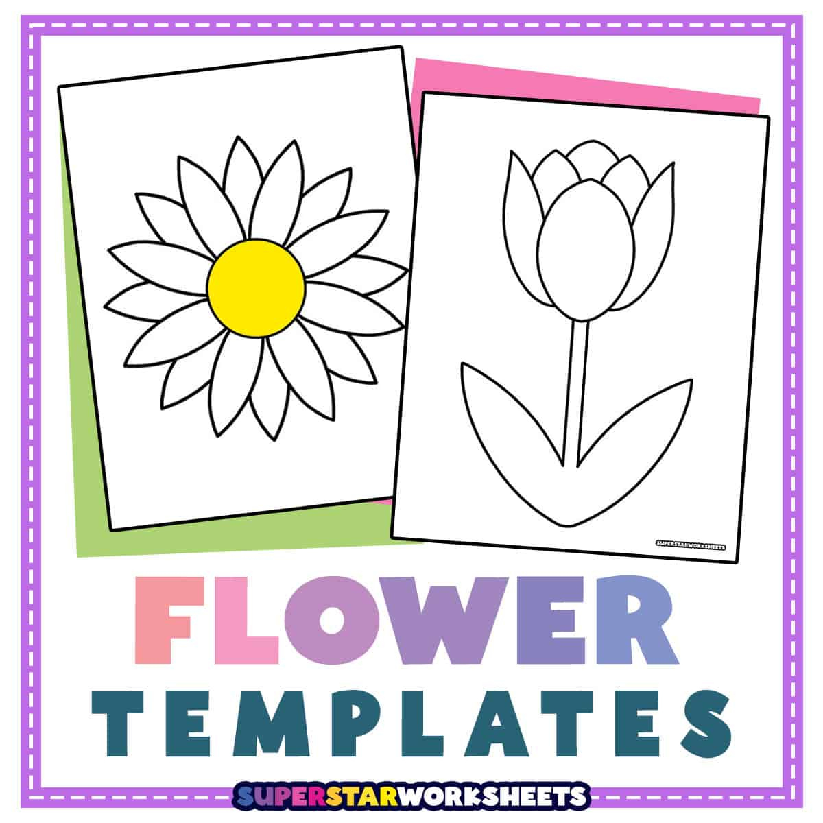 Flower Templates (Free Printables) - Superstar Worksheets in Flowers For Bulletin Board Printable