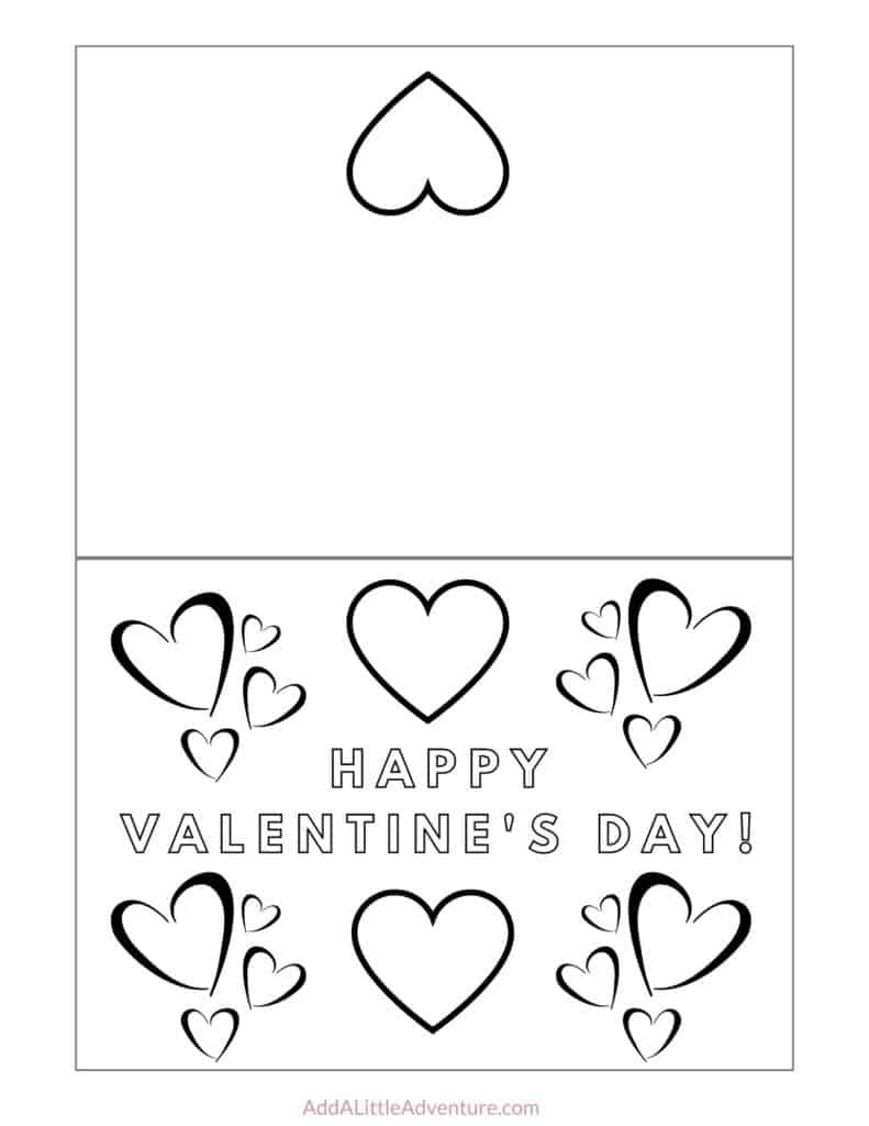 Foldable Printable Valentine'S Day Cards To Color in Valentine's Day Cards Printable