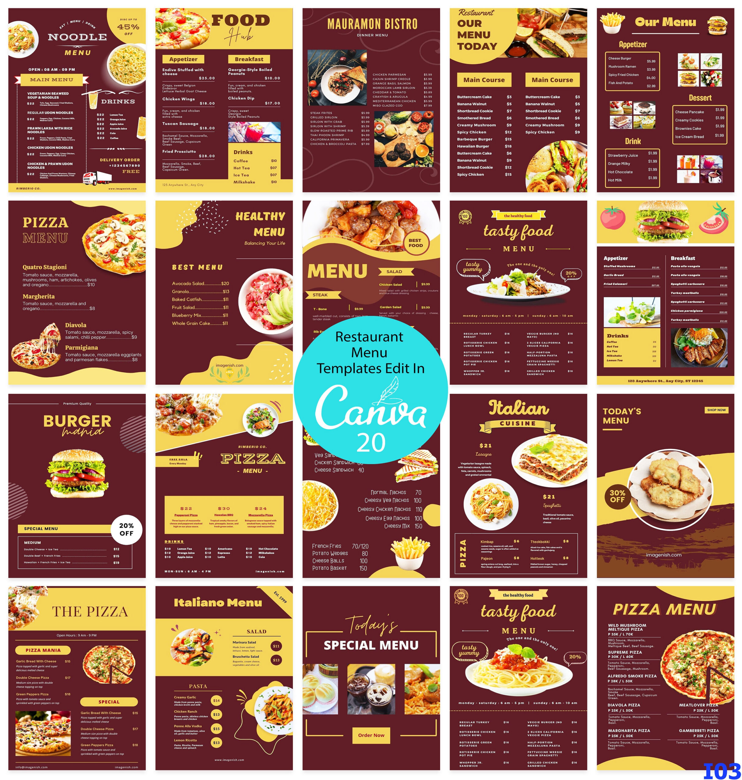 Food Menu Template,Restaurant Menu,Editable Menu Template,Cafe with Printable Restaurant Menus With Prices