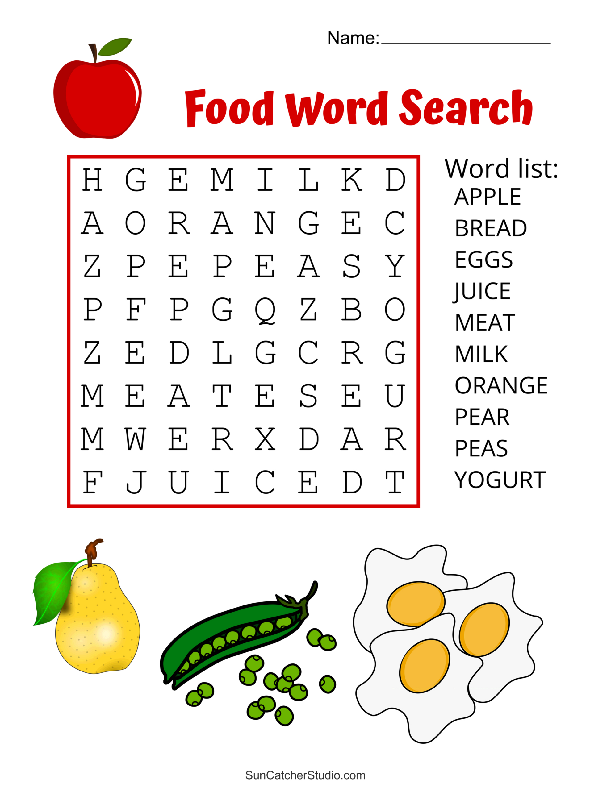 Food Word Search (Free Printable Puzzles) – Free Printables for Free Printable Word Searches For Kids