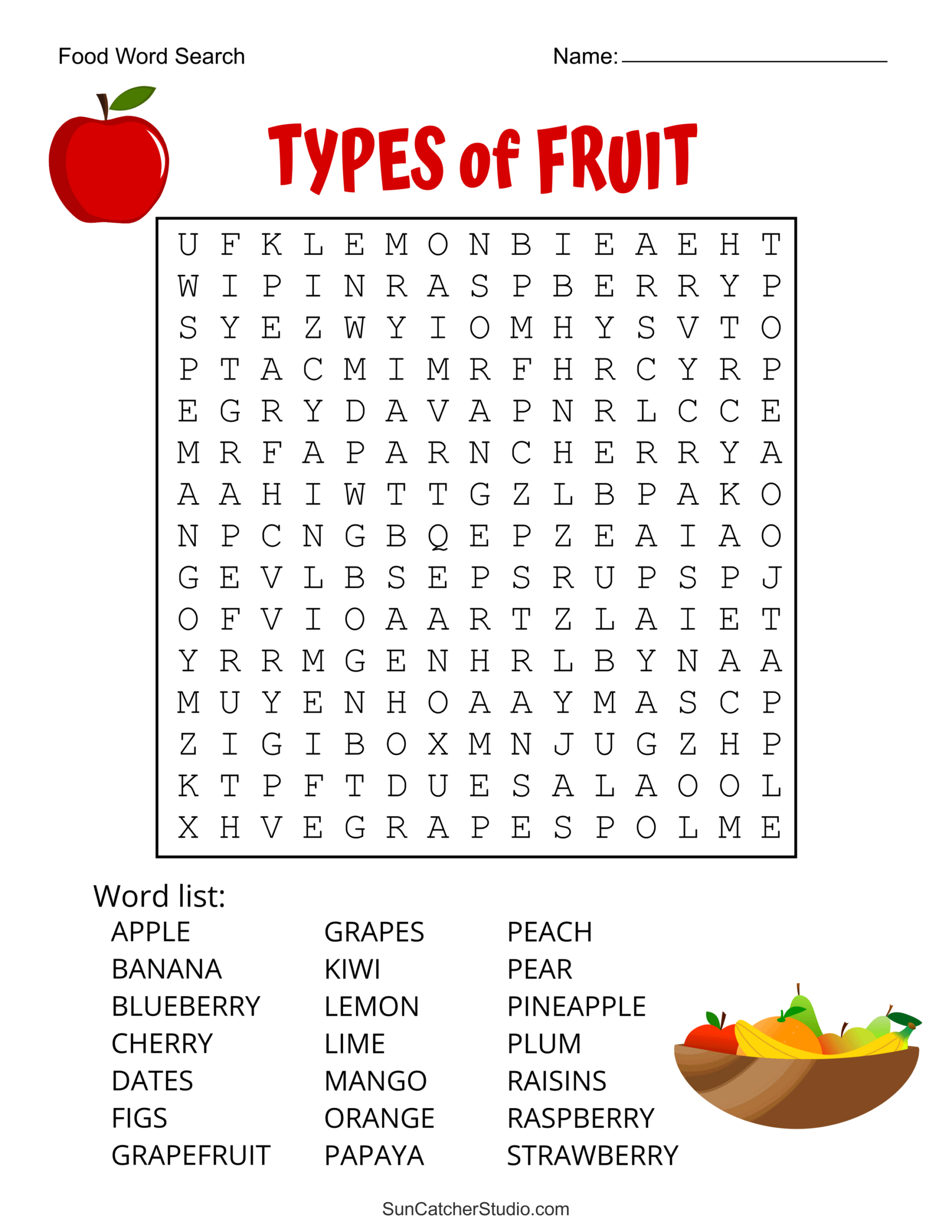 Food Word Search (Free Printable Puzzles) – Free Printables with Printable Word Searches For Kids