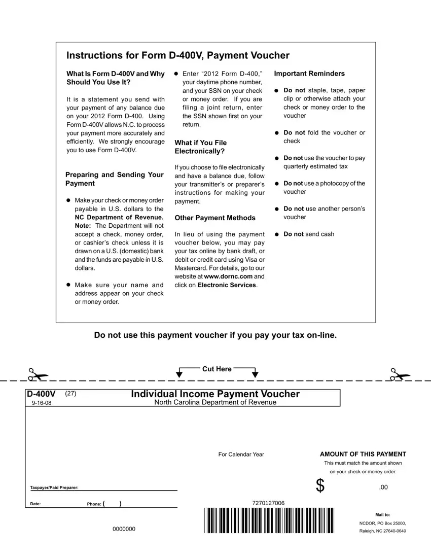 Form D 400V ≡ Fill Out Printable Pdf Forms Online inside Nc D 400V Printable Form