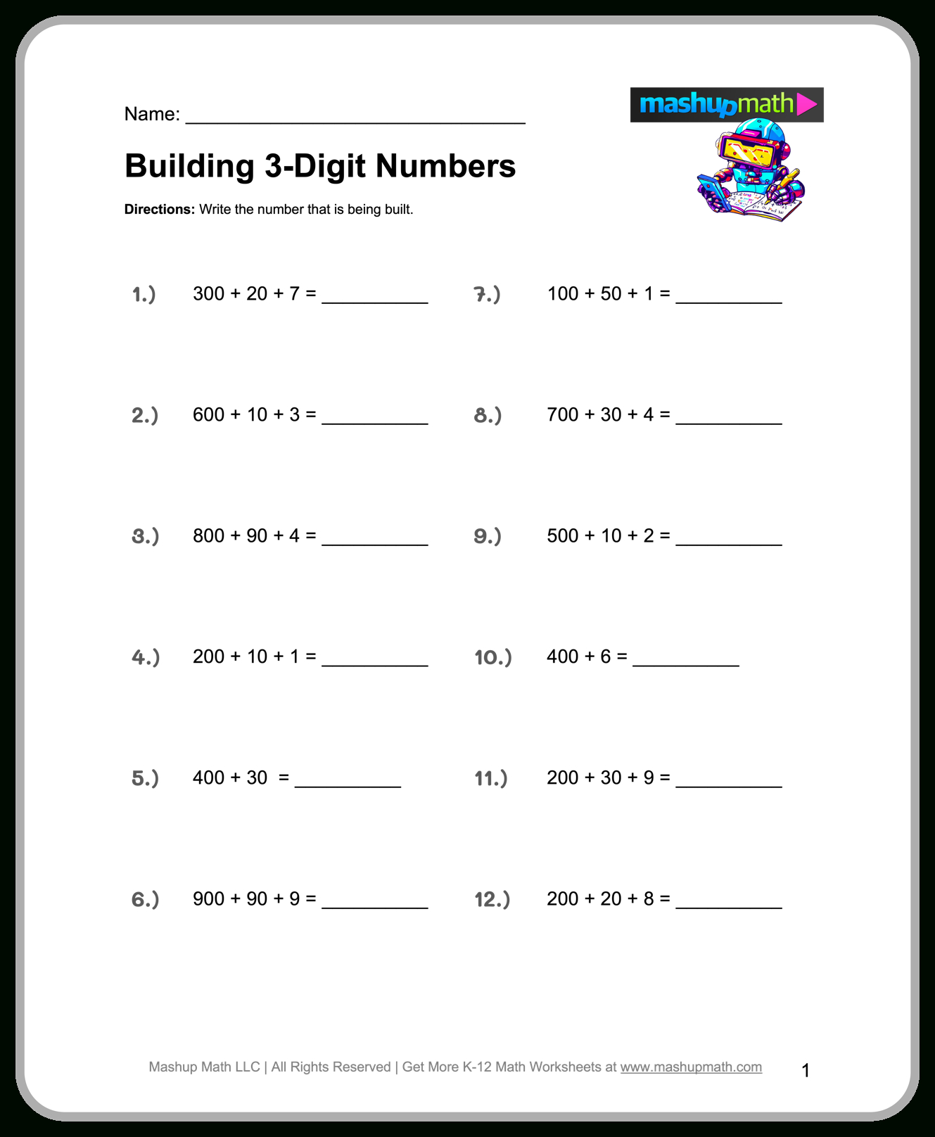 Free 3Rd Grade Math Worksheets—Printable W/ Answers — Mashup Math intended for Printable Activities For Third Graders