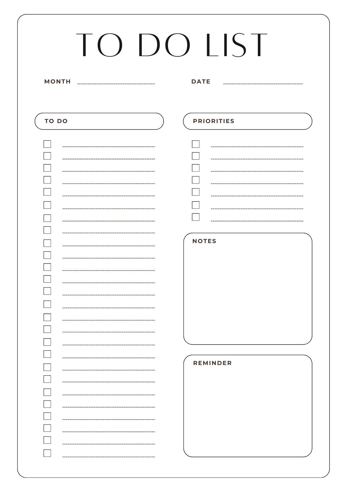 Free And Customizable To Do List Templates throughout Free Printable To Do Checklist