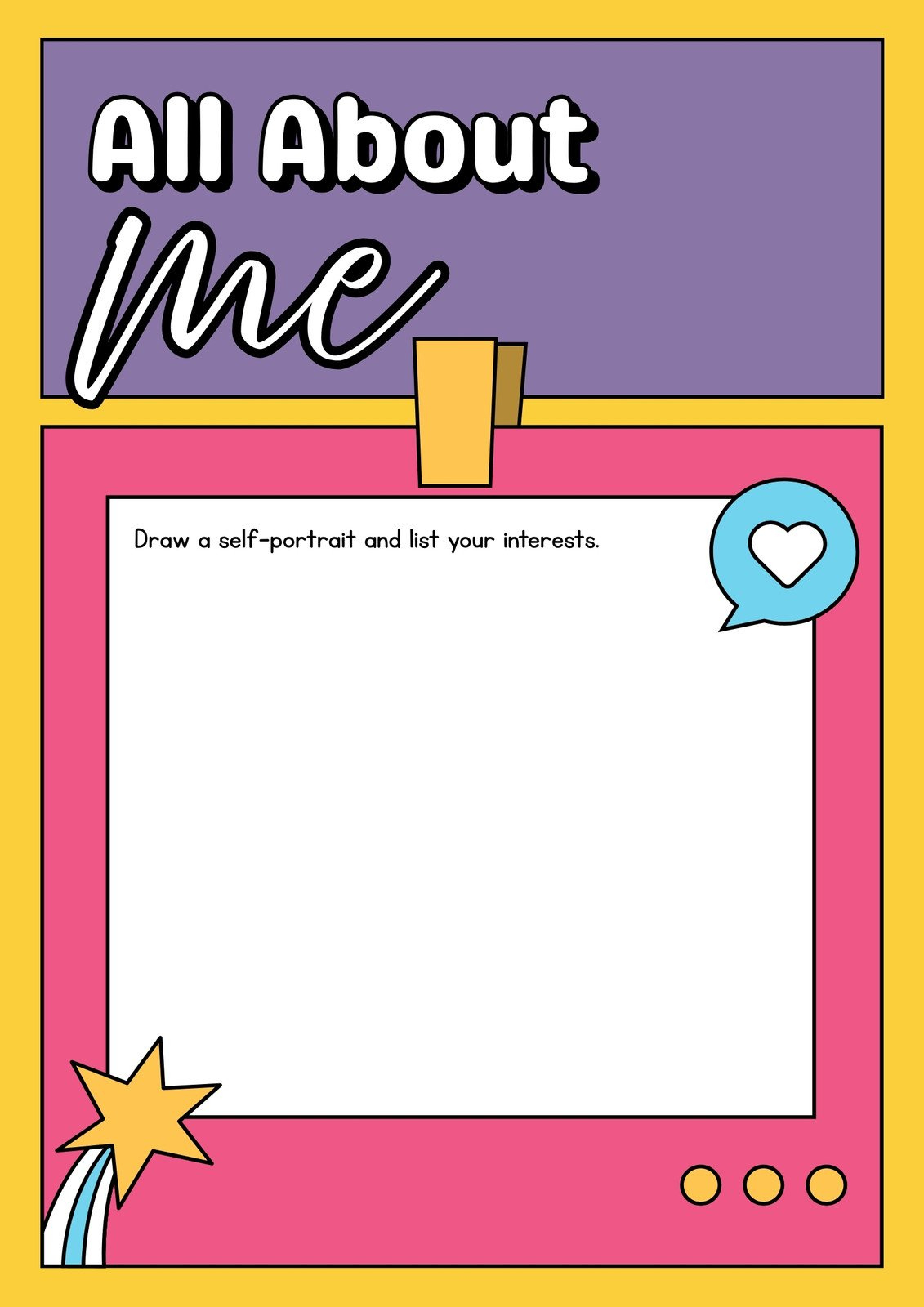 Free And Printable All About Me Worksheet Templates | Canva pertaining to Free All About Me Printable