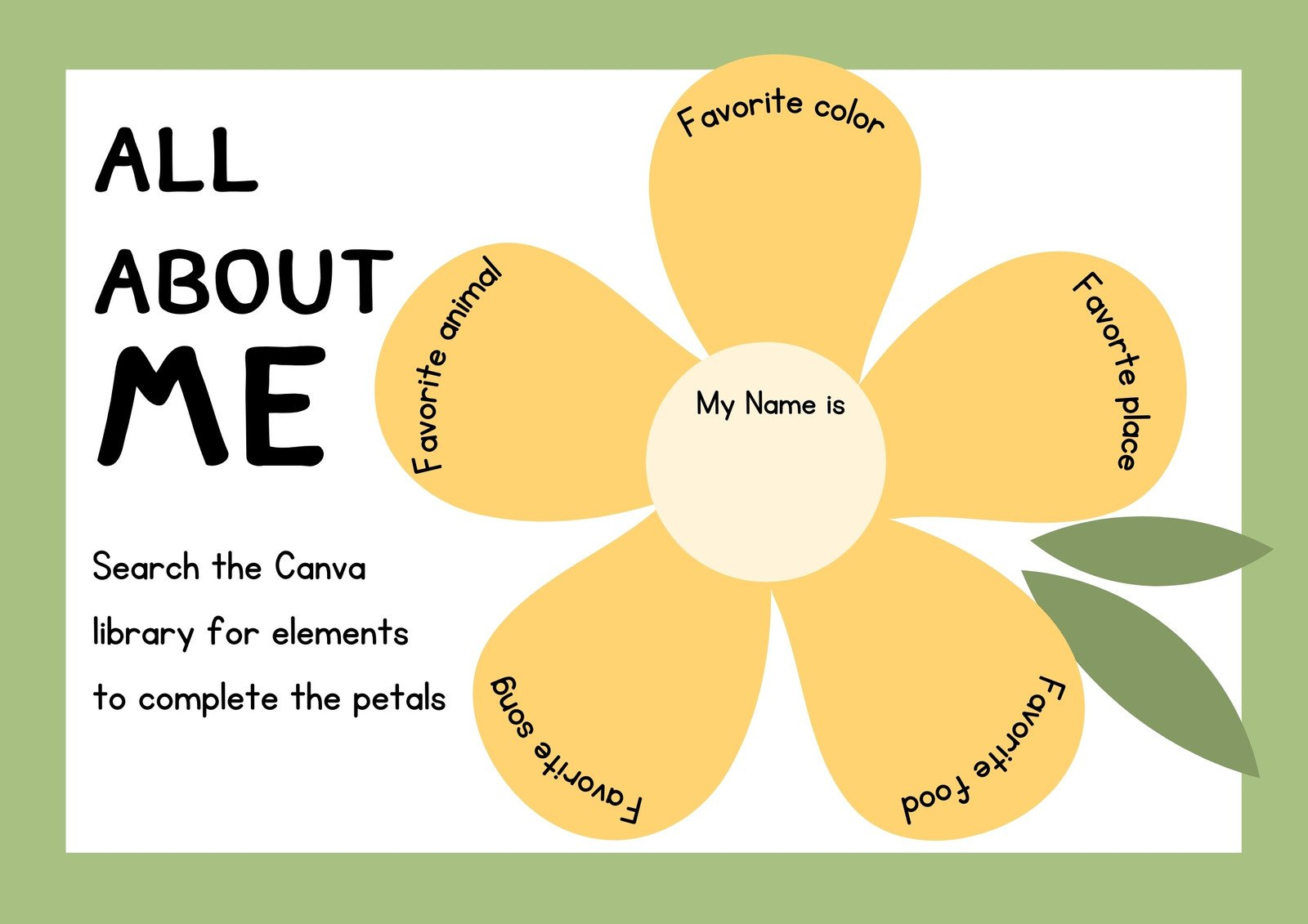 Free And Printable All About Me Worksheet Templates | Canva throughout Free All About Me Printables