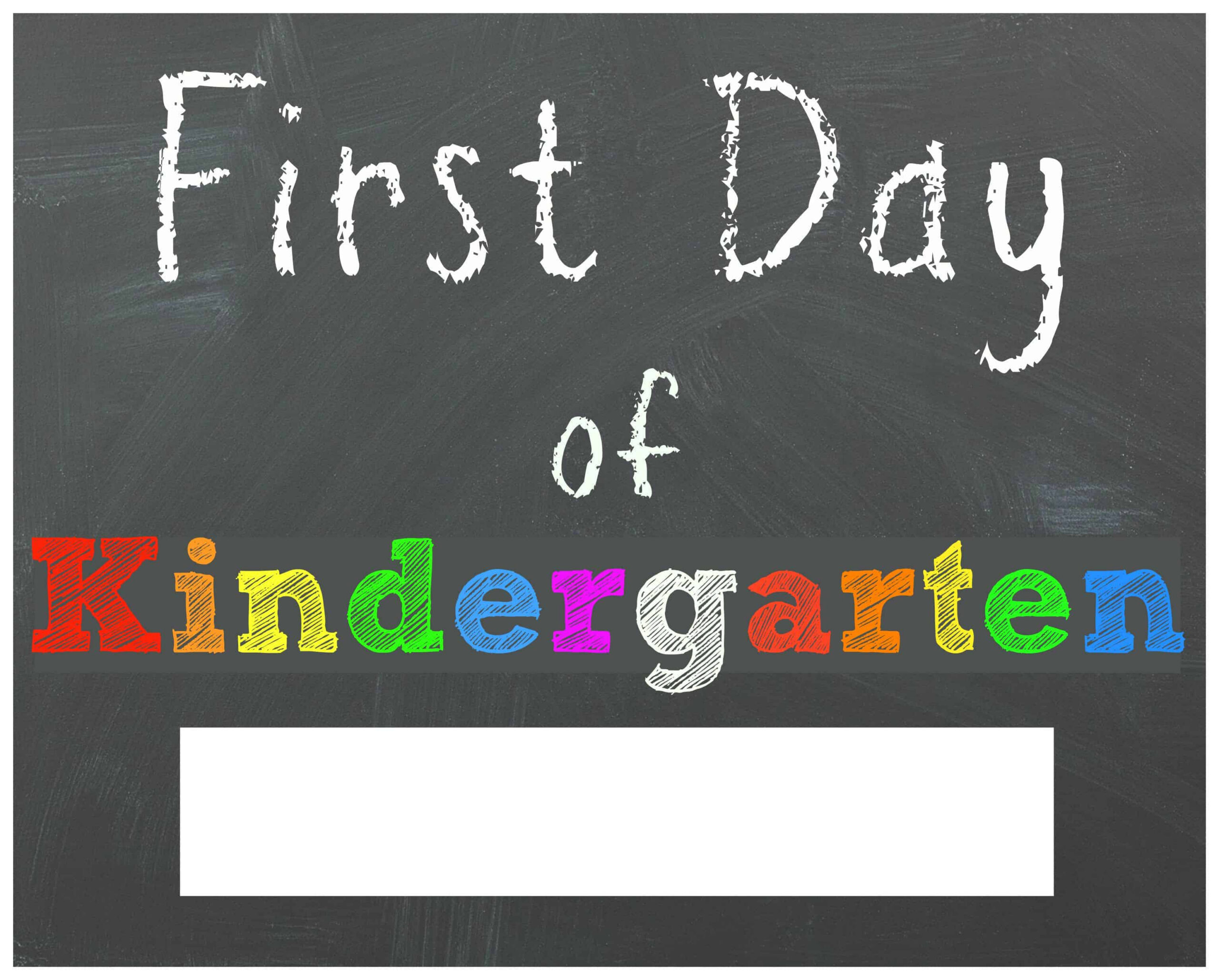 Free Back To School Printable Chalkboard Signs For First Day Of inside First Day Of Kindergarten Printable
