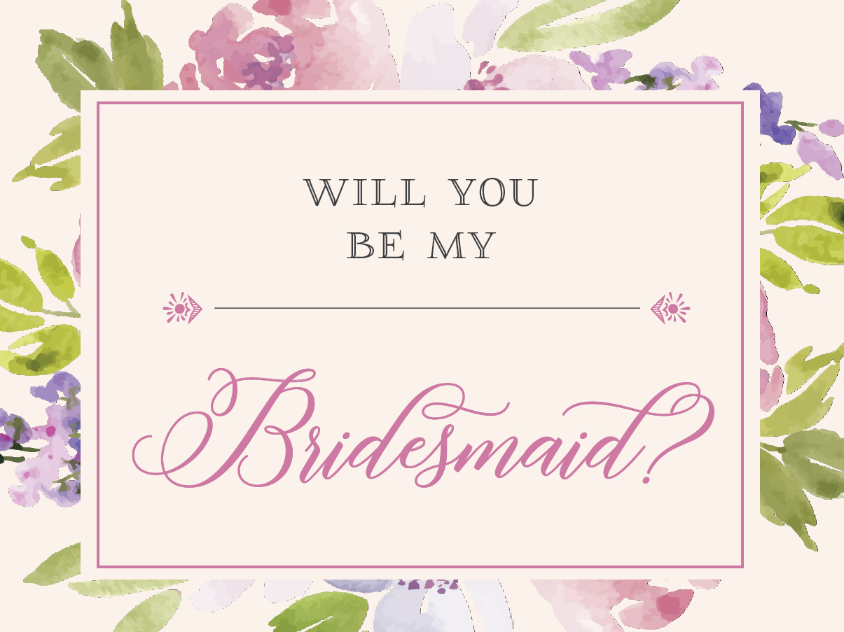 Free Be My Bridesmaid Cards: Printable Will You Be My Bridesmaid Card pertaining to Printable Will You My Bridesmaid Cards