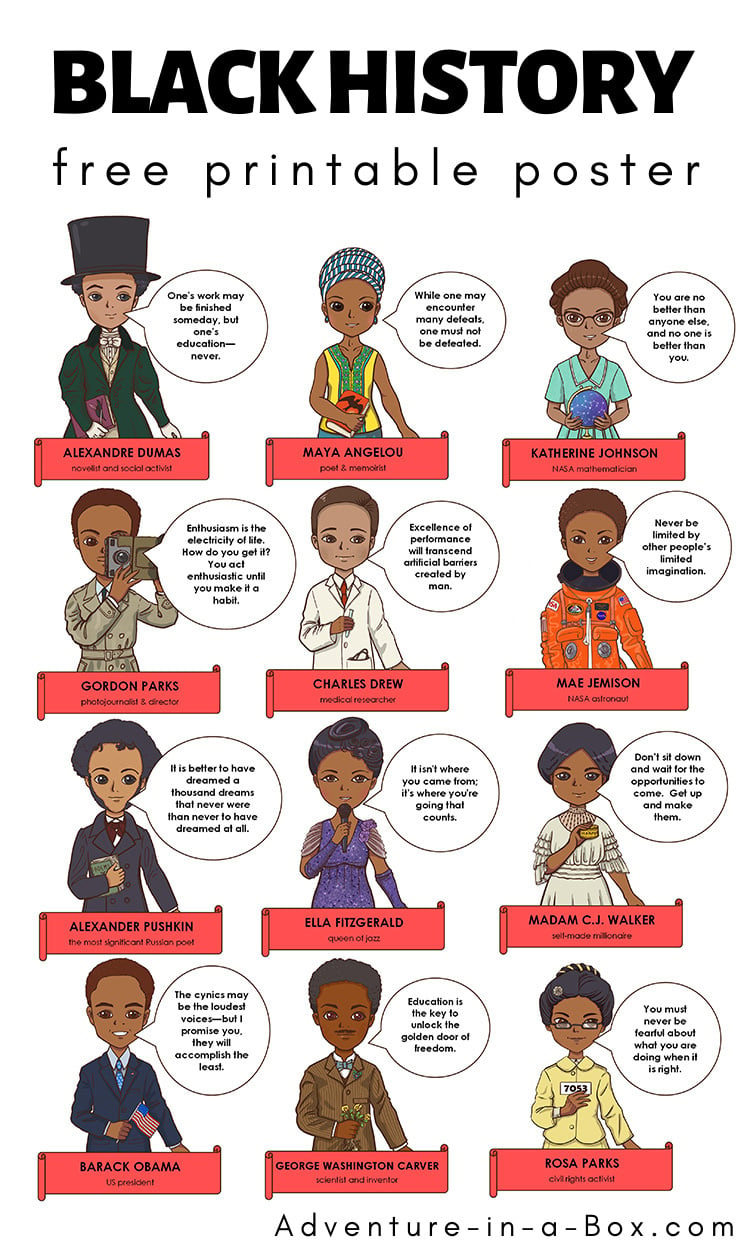 Free Black History Month Posters within Printable Black History Month Posters