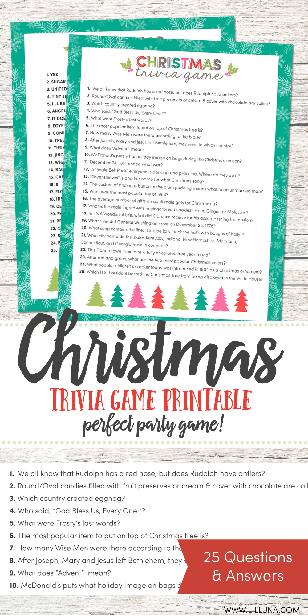 Free Christmas Trivia Printables {Games For The Family!} | Lil' Luna regarding Free Christmas Trivia Game Printable