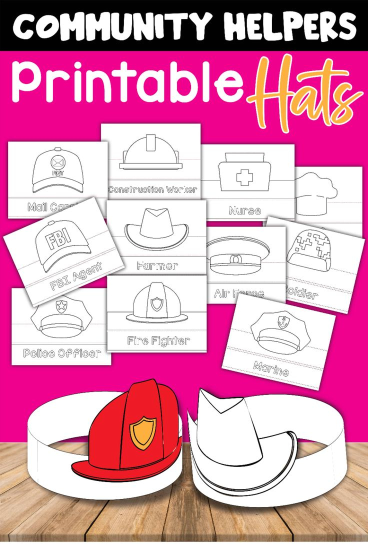 Free Community Helpers Hats with regard to Free Printable Community Helper Hats