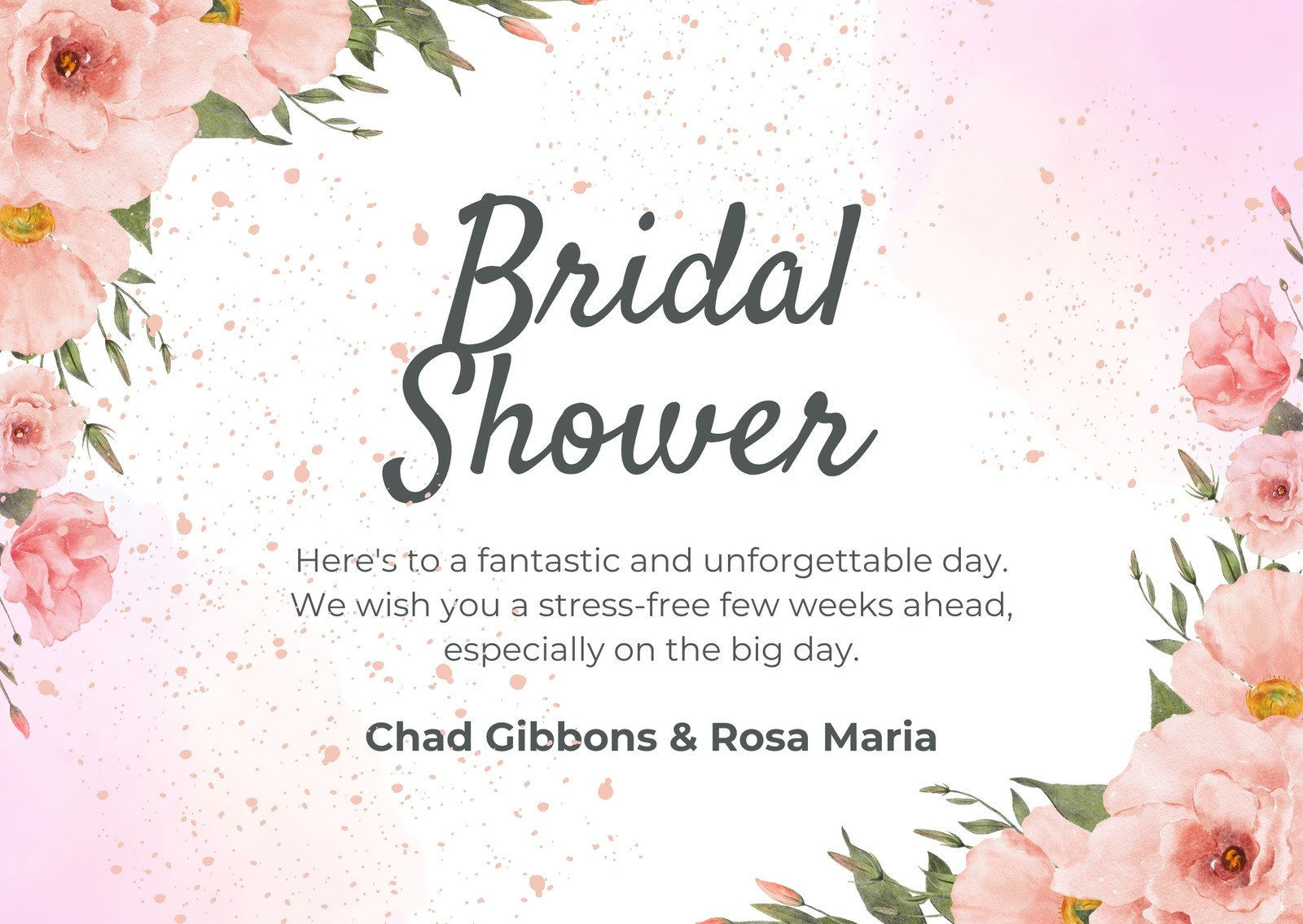 Free Custom Printable Bridal Shower Thank You Card Templates | Canva with Free Bridal Shower Printable Cards