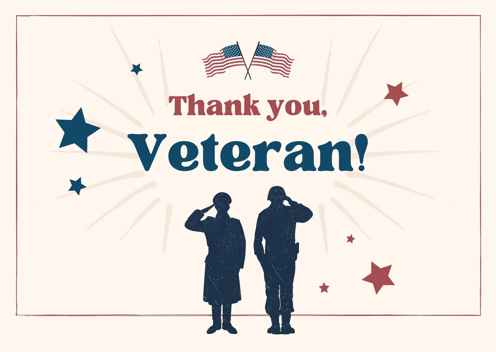 Free Custom Printable Veterans Day Card Templates | Canva pertaining to Free Printable Cards For Veterans Day