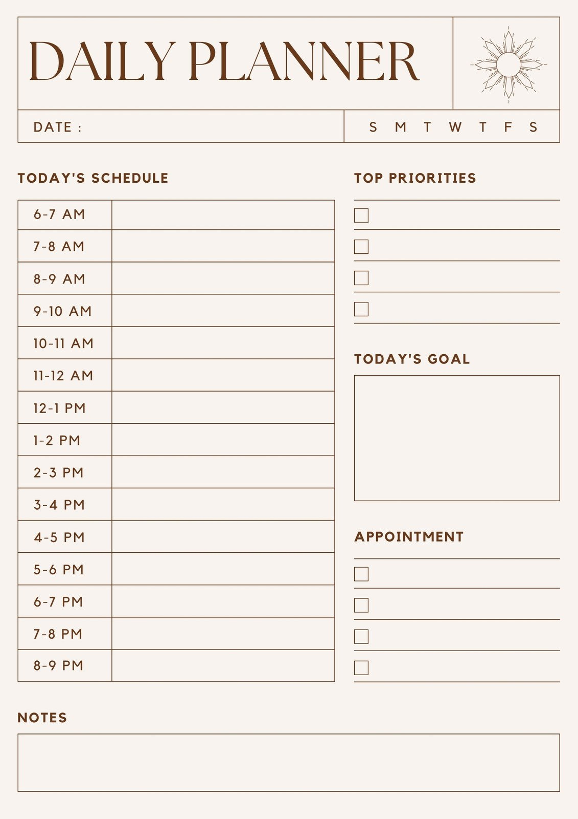 Free Daily Planner Templates To Customize | Canva with regard to Free Printable Daily Planner Template