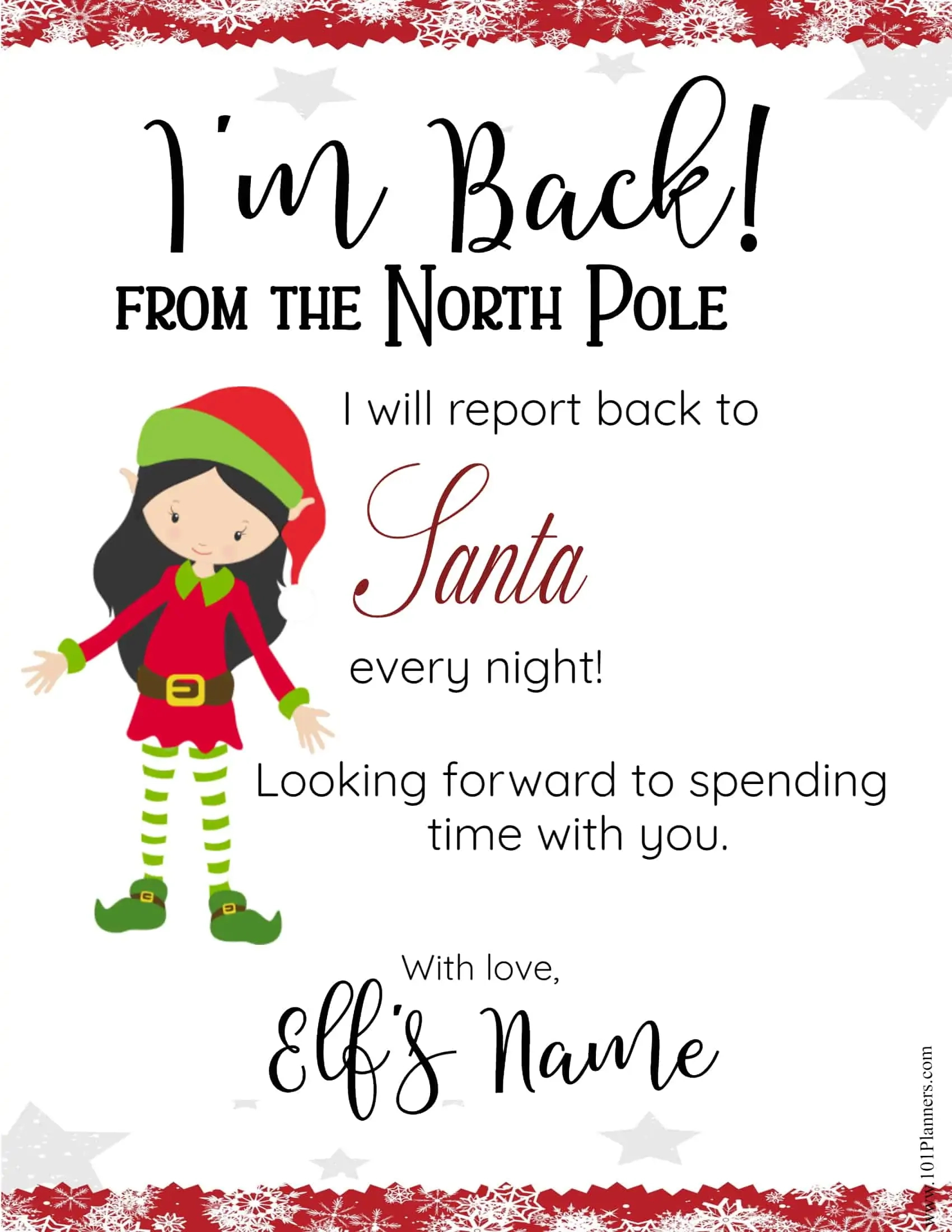 Free Editable Elf On The Shelf Letter Template & Elf Notes with Letter From Elf On The Shelf Free Printable