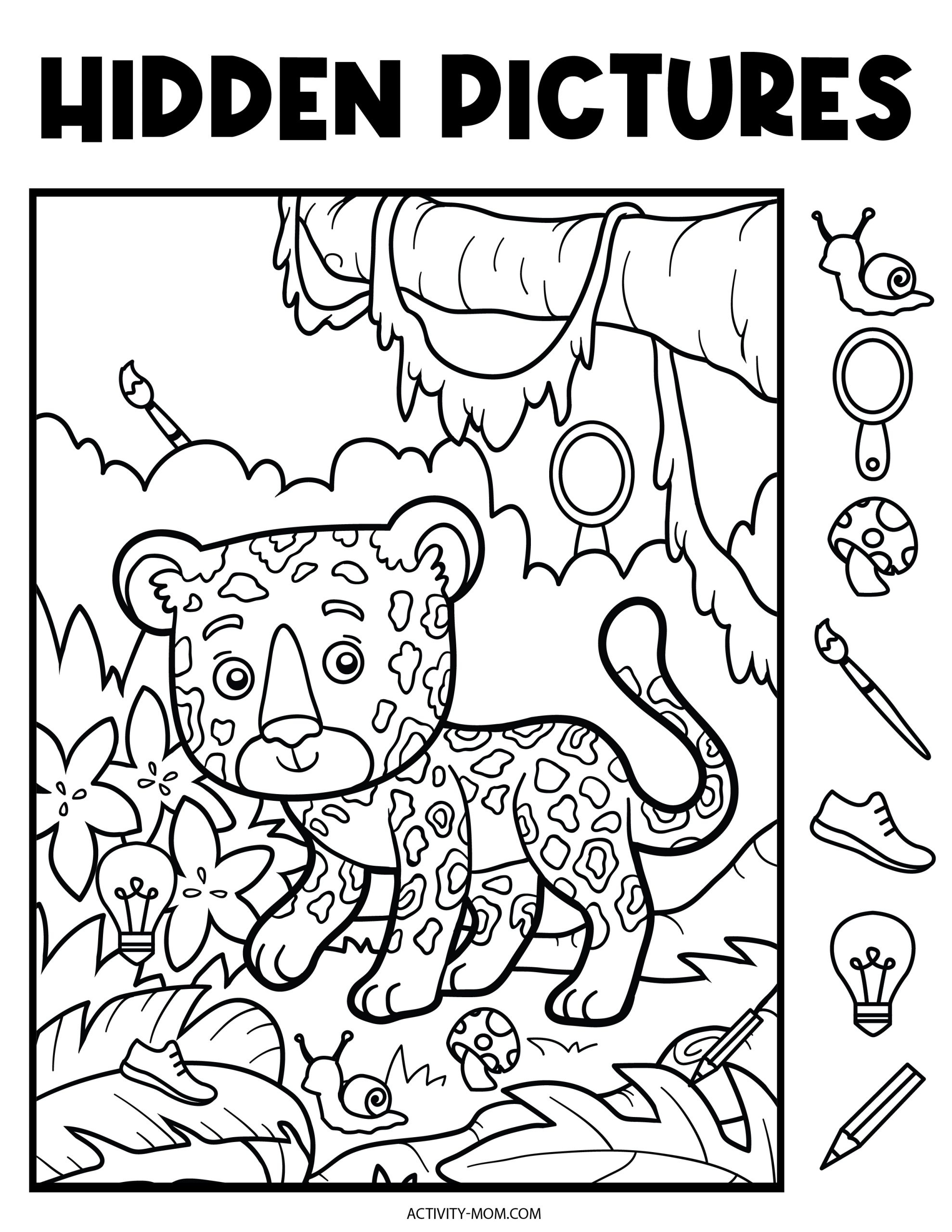 Free Hidden Pictures Printables For Kids - The Activity Mom for Find The Hidden Objects Printable