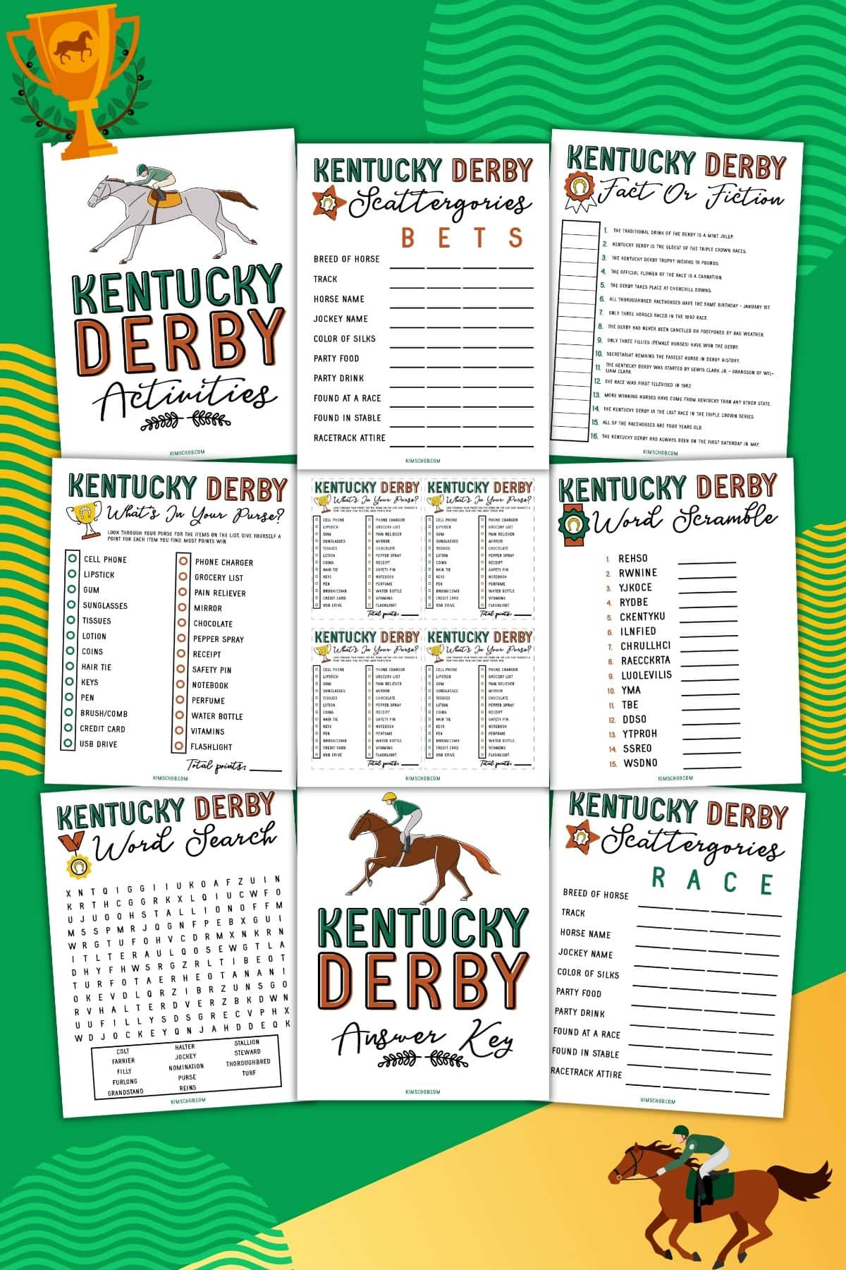 Free Kentucky Derby Printable Games - Kim Schob inside Kentucky Derby Racing Form Printable