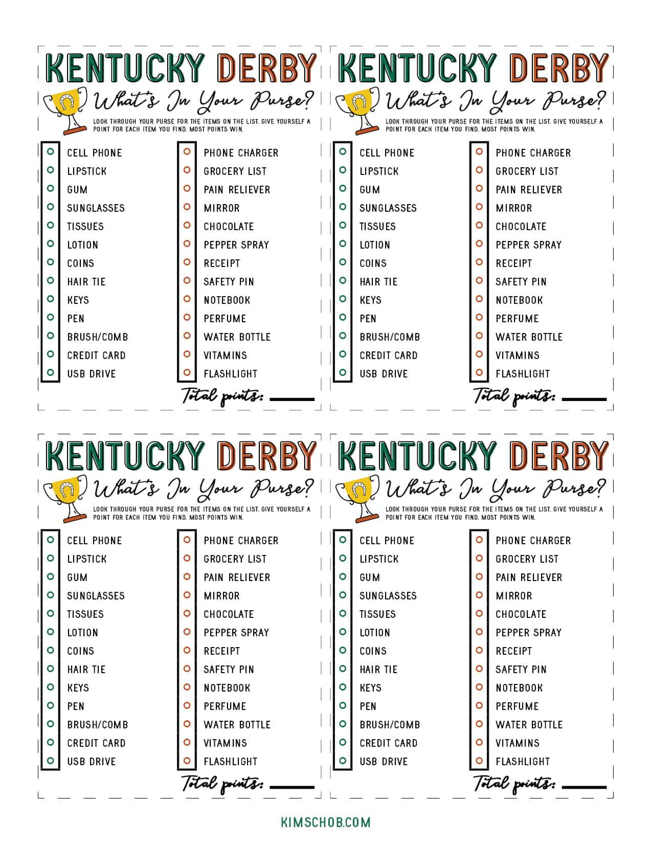 Free Kentucky Derby Printable Games - Kim Schob pertaining to Kentucky Derby Racing Form Printable