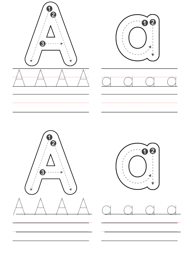 Free Kindergarten Letter A Worksheets Printable Pdf with Free Printable Letter a Worksheets
