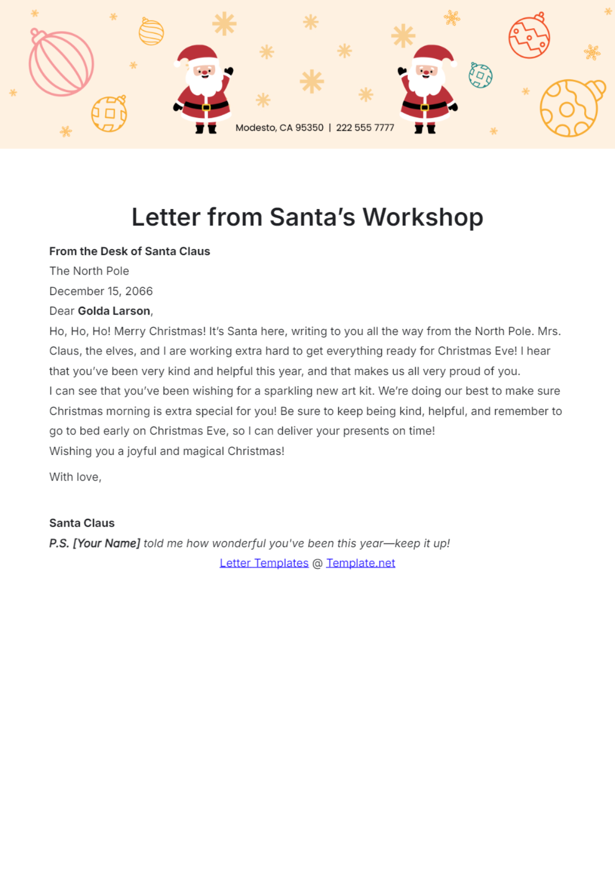 Free Letter From Santa???S Workshop Template To Edit Online intended for Santa'S Workshop Sign Printable