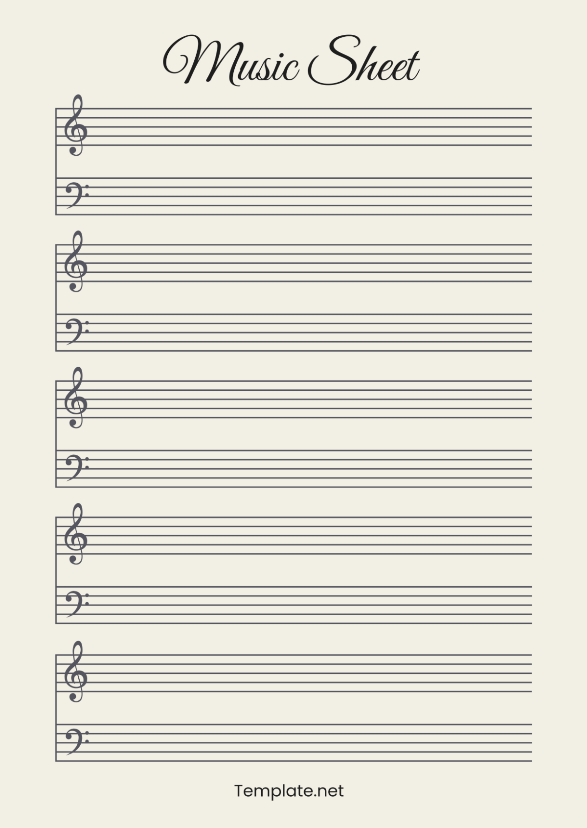 Free Music Sheet Template To Edit Online pertaining to Sheet Music Online Free Printable