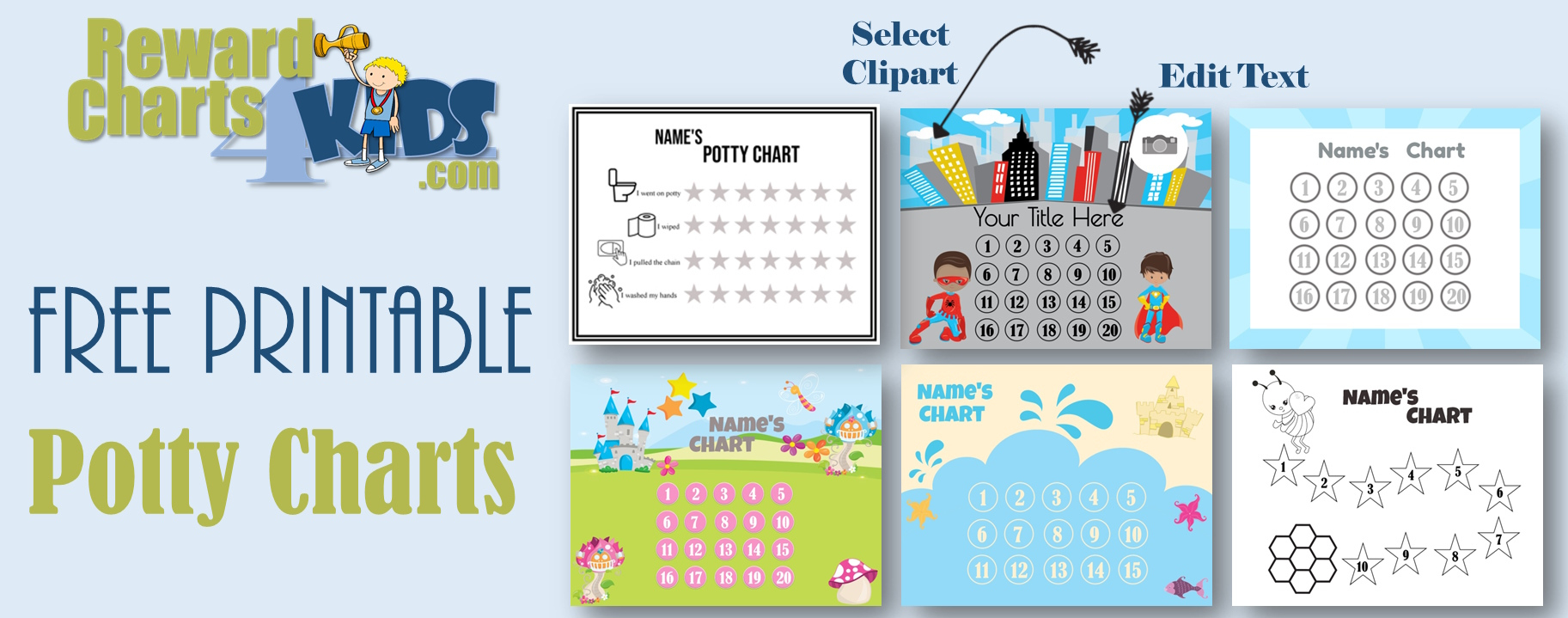 Free Potty Training Chart | Customize Online & Print At Home for Free Printable Potty Training Chart