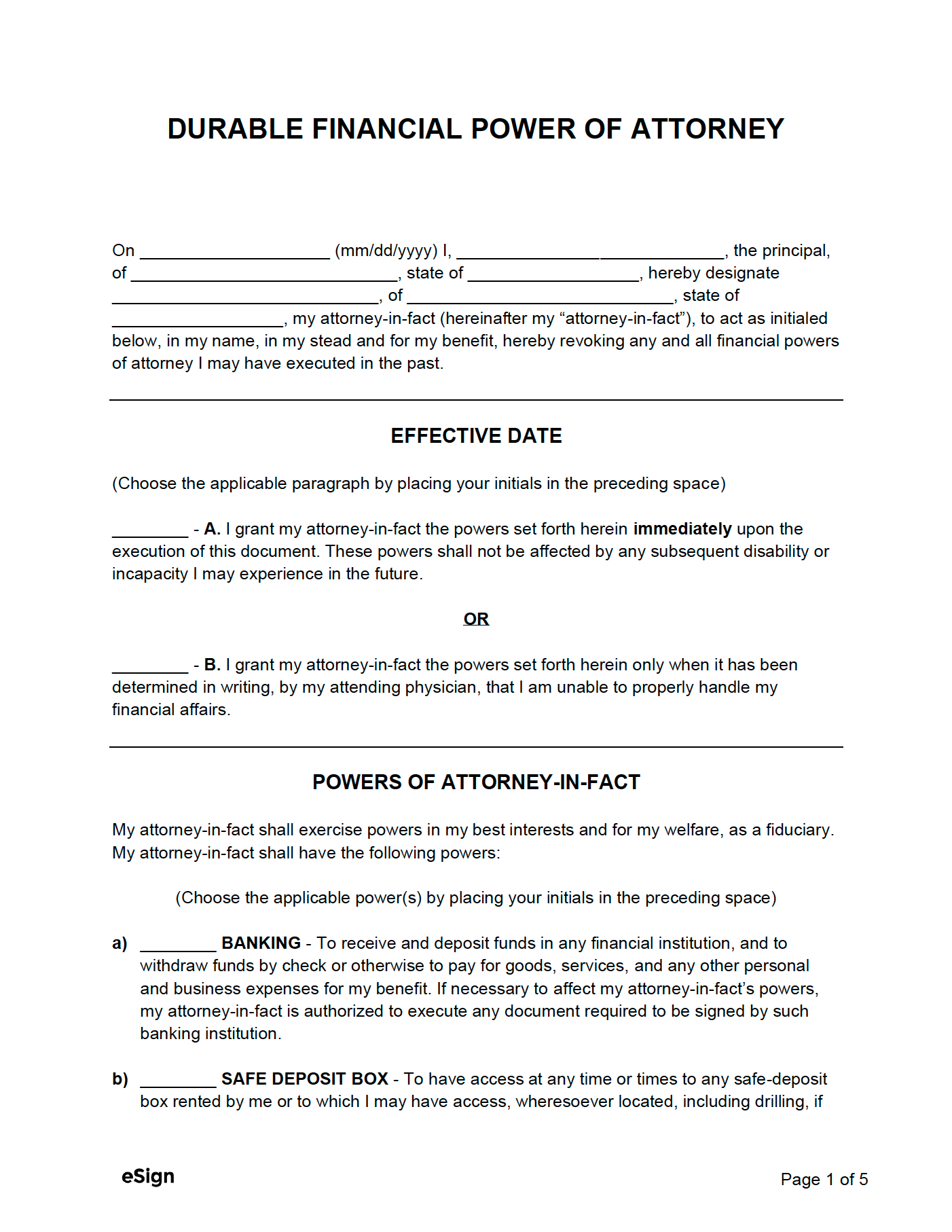 Free Power Of Attorney Forms (12) | Pdf | Word regarding Printable Power Of Attorney Form