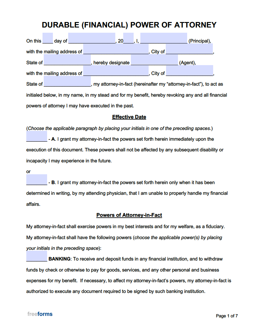Free Power Of Attorney Forms | Pdf | Word inside Power of Attorney Printable Forms