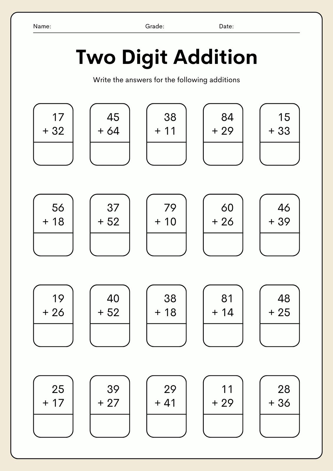 Free Printable 2Nd Grade Math Worksheets | Canva intended for Free Printable 2Nd Grade Math Worksheets