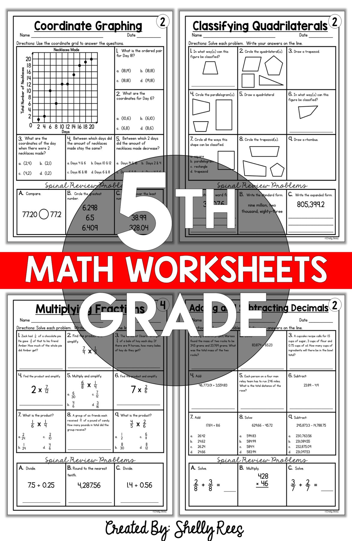 Free Printable 5Th Grade Common Core Math Worksheets - Appletastic for Free Printable 5Th Grade Worksheets