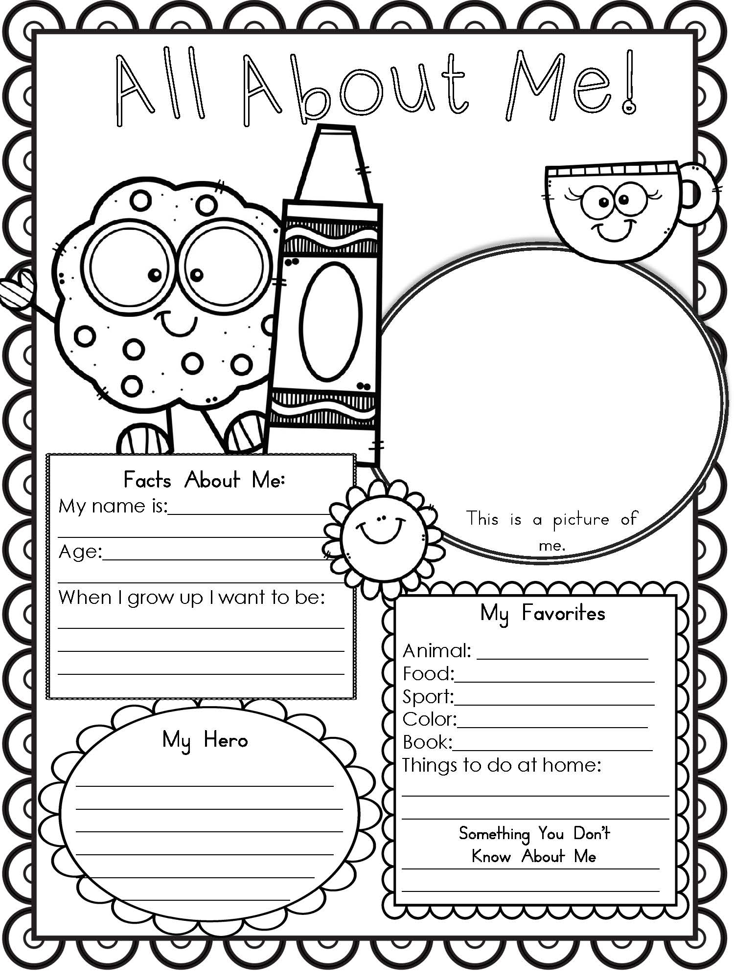 Free Printable All About Me Worksheet - Modern Homeschool Family in Free All About Me Printables