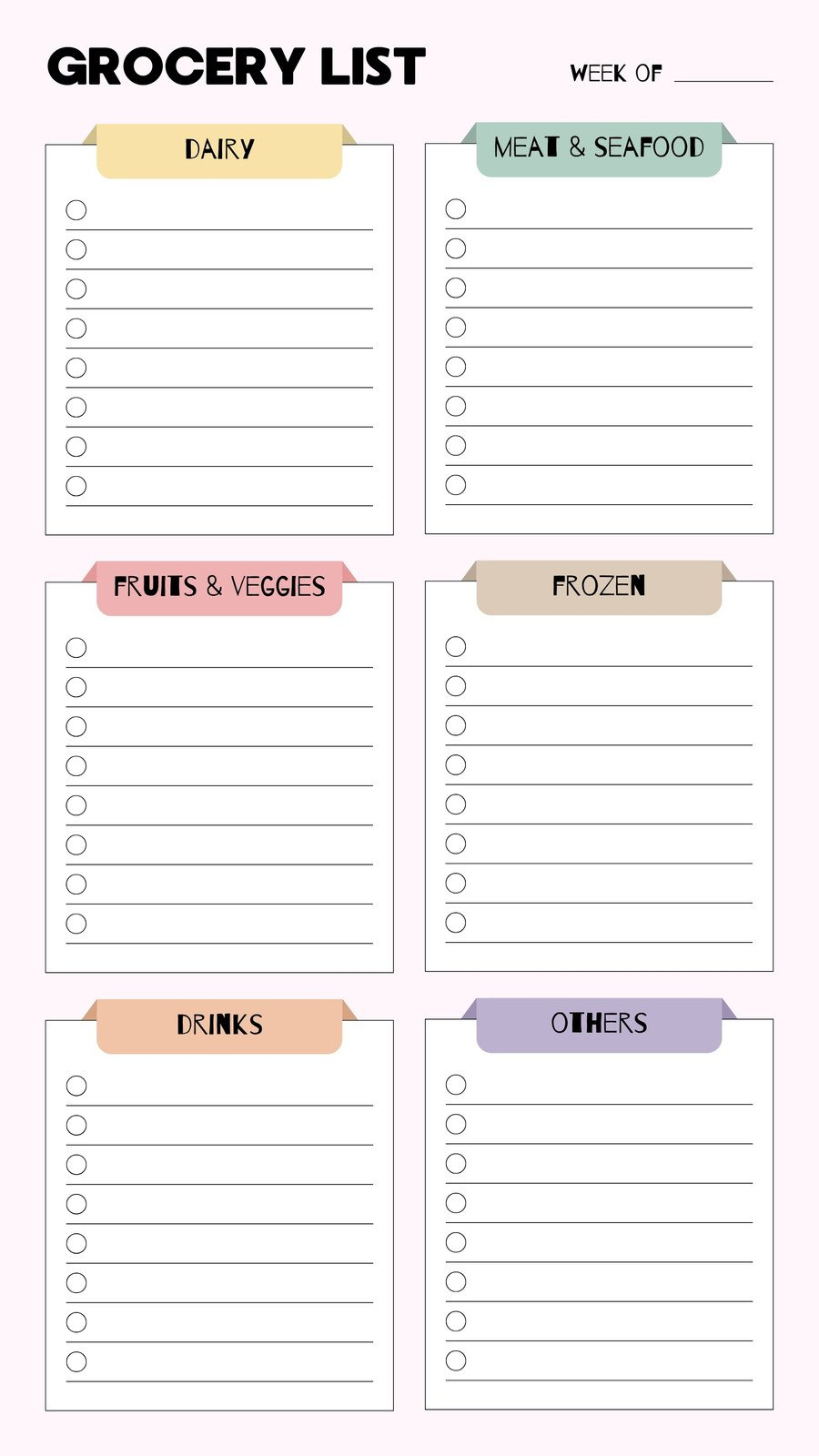 Free Printable And Customizable Grocery List Templates | Canva with Free Grocery List Printable Template
