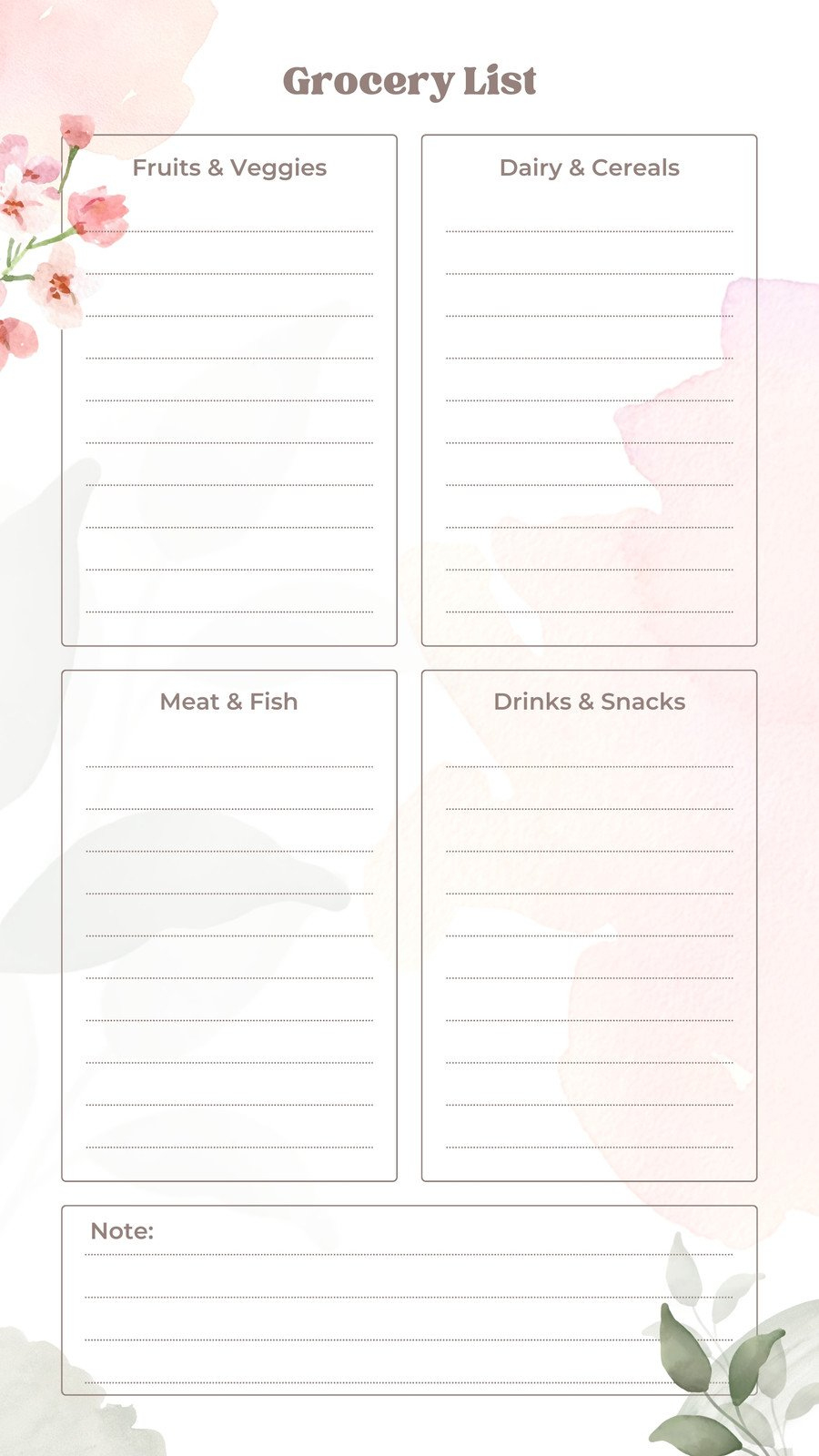 Free Printable And Customizable Grocery List Templates | Canva with regard to Free Grocery List Printable Template