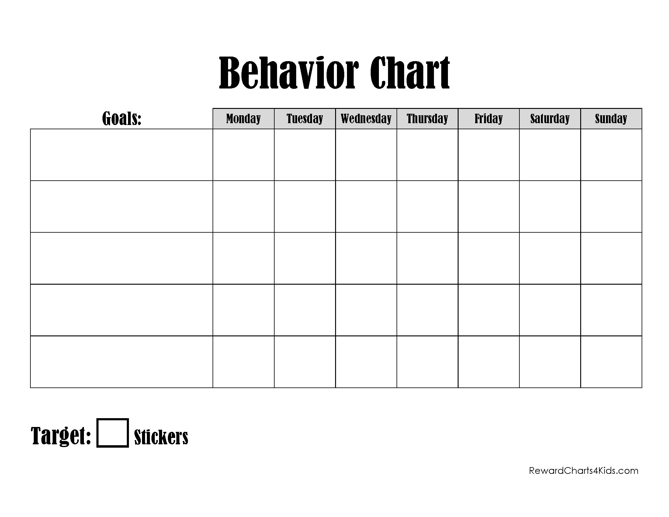 Free Printable And Editable Odd Behavior Chart inside Free Printable Behavior Charts For School