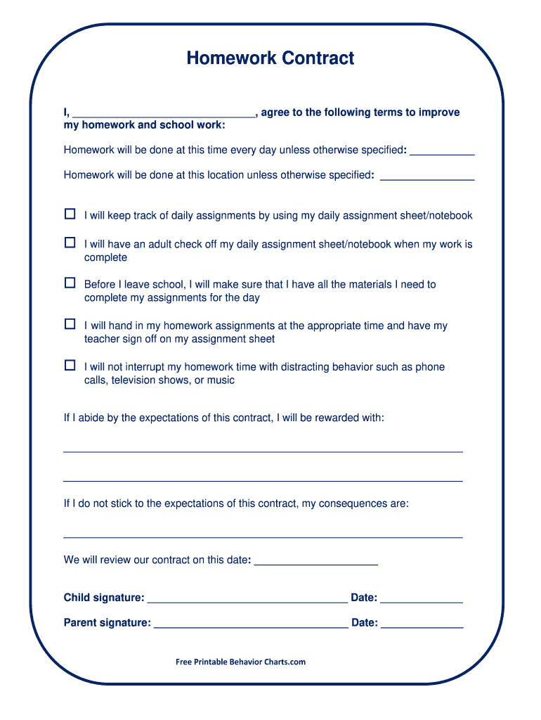 Free Printable Behavior Contracts Charts: Fill Out & Sign Online in Free Printable Behavior Contracts & Charts