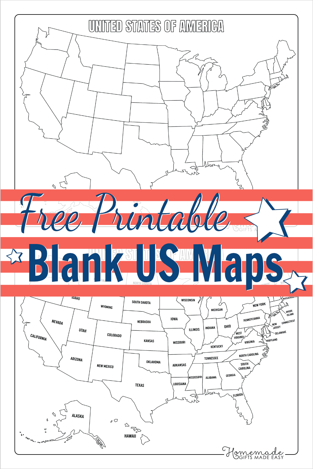 Free Printable Blank Us Map (Pdf Download) throughout Map Of Usa Printable Free