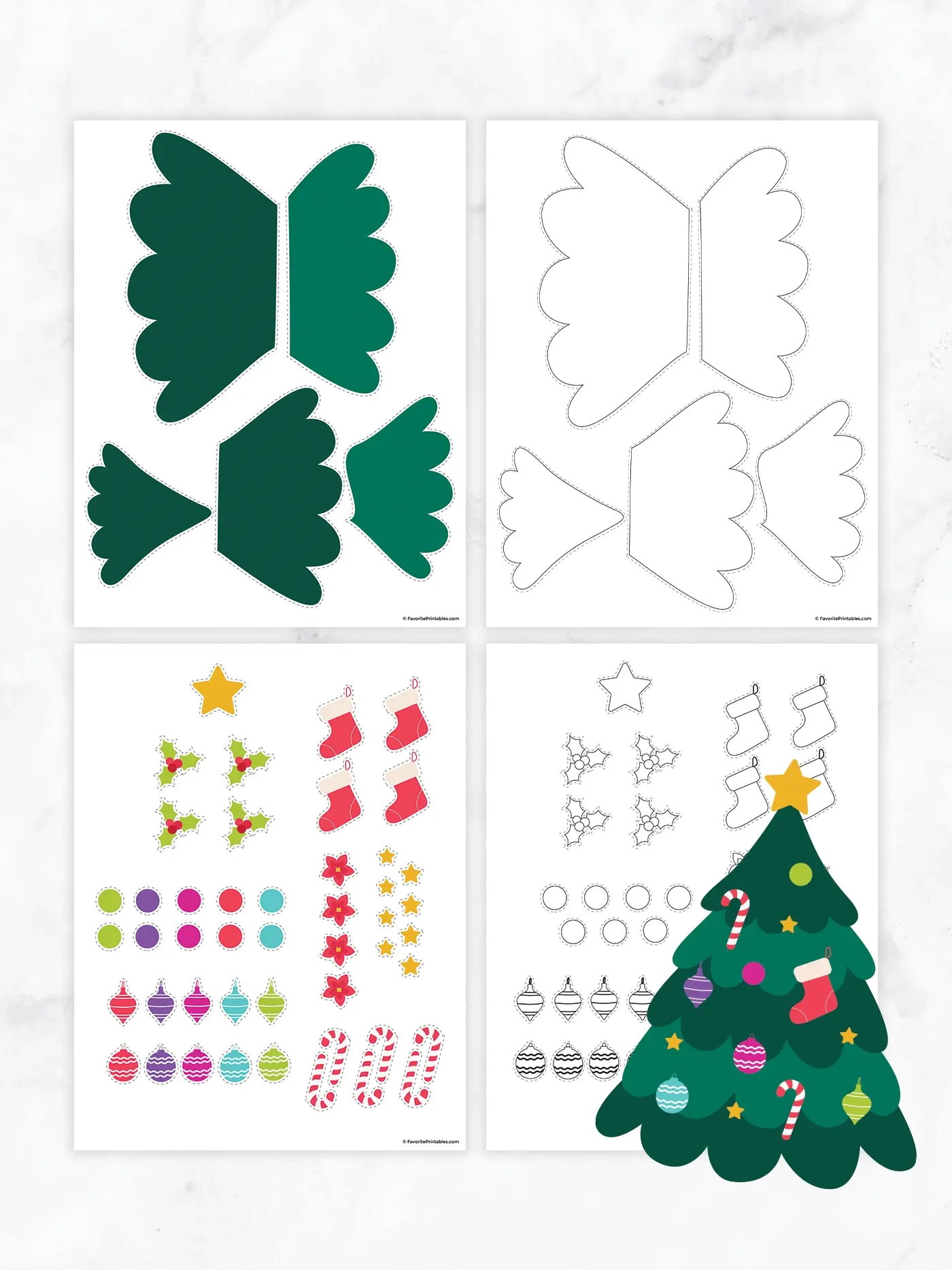 Free Printable Build A Christmas Tree Cutout - Favorite Printables intended for Christmas Tree Cut Out Printable